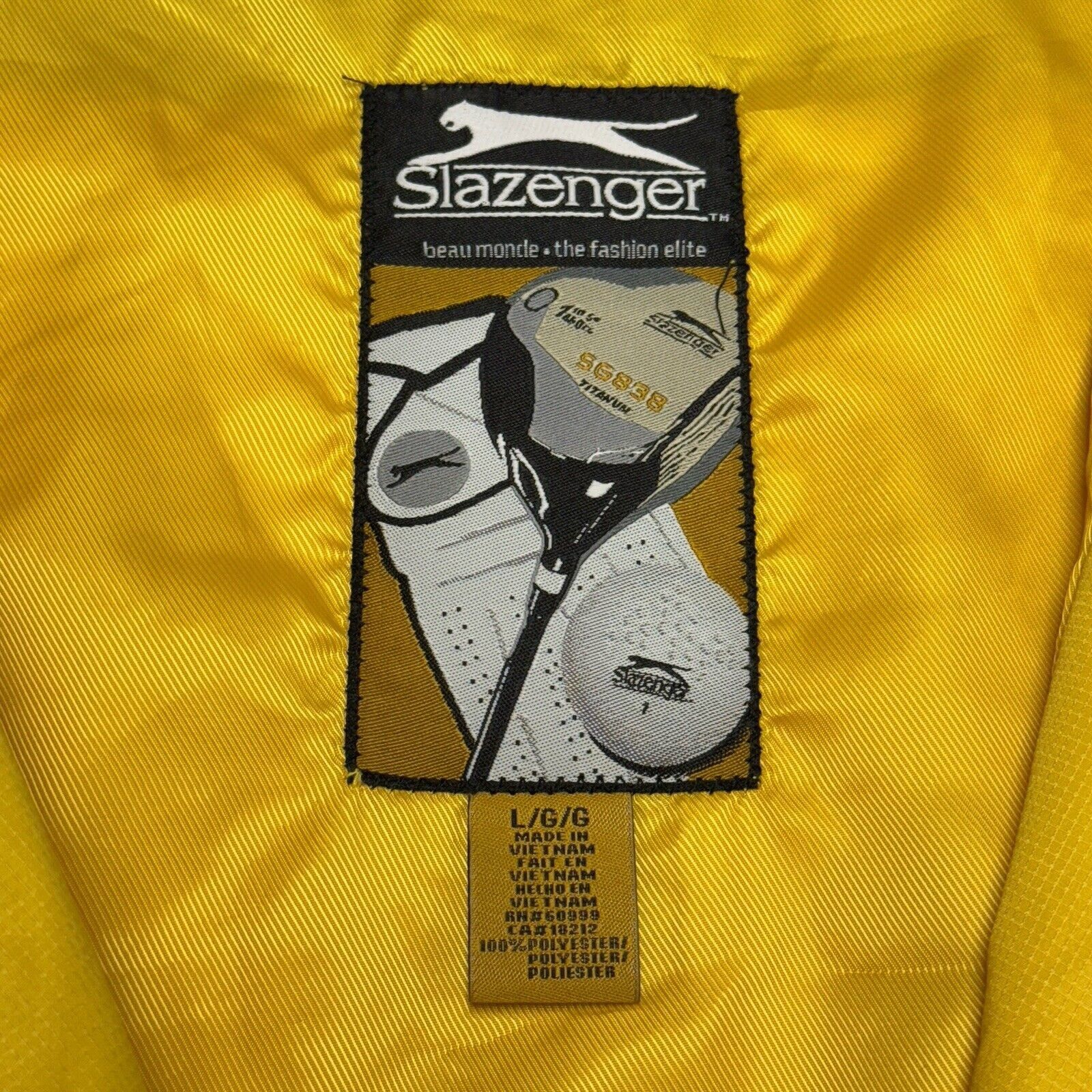 Other Slazenger Golf Jacket Mens Large Yellow Full Zip Embroidered Size US L / EU 52-54 / 3 - 13 Thumbnail