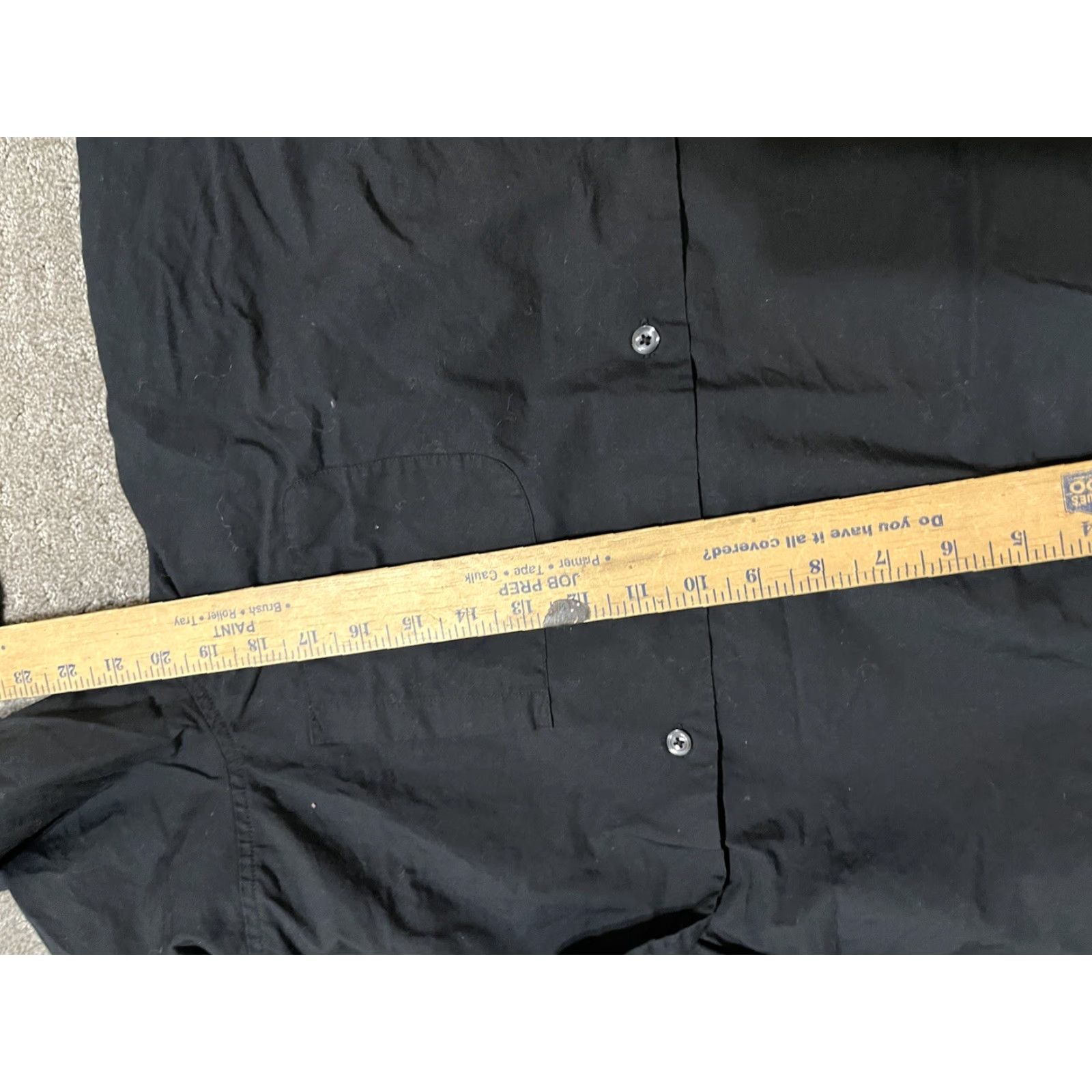 Perry Ellis PERRY ELLIS Solid Black Long Sleeve Button-Up Shirt Men Size 15-34/35 Size US M / EU 48-50 / 2 - 4 Thumbnail