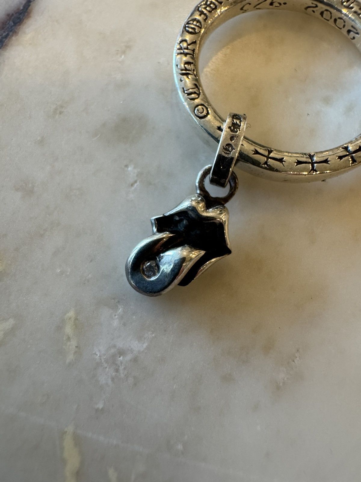 Chrome Hearts × The Rolling Stones Chrome Heart Rolling Stones NTFL Ring with Diamond Size ONE SIZE - 3 Thumbnail