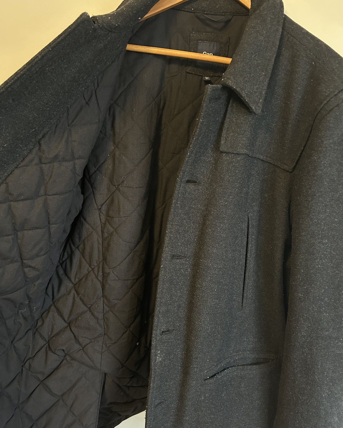 Gap Gap Men’s Dark Grey Button Up Wool Pea Coat - Size L Size US L / EU 52-54 / 3 - 5 Thumbnail