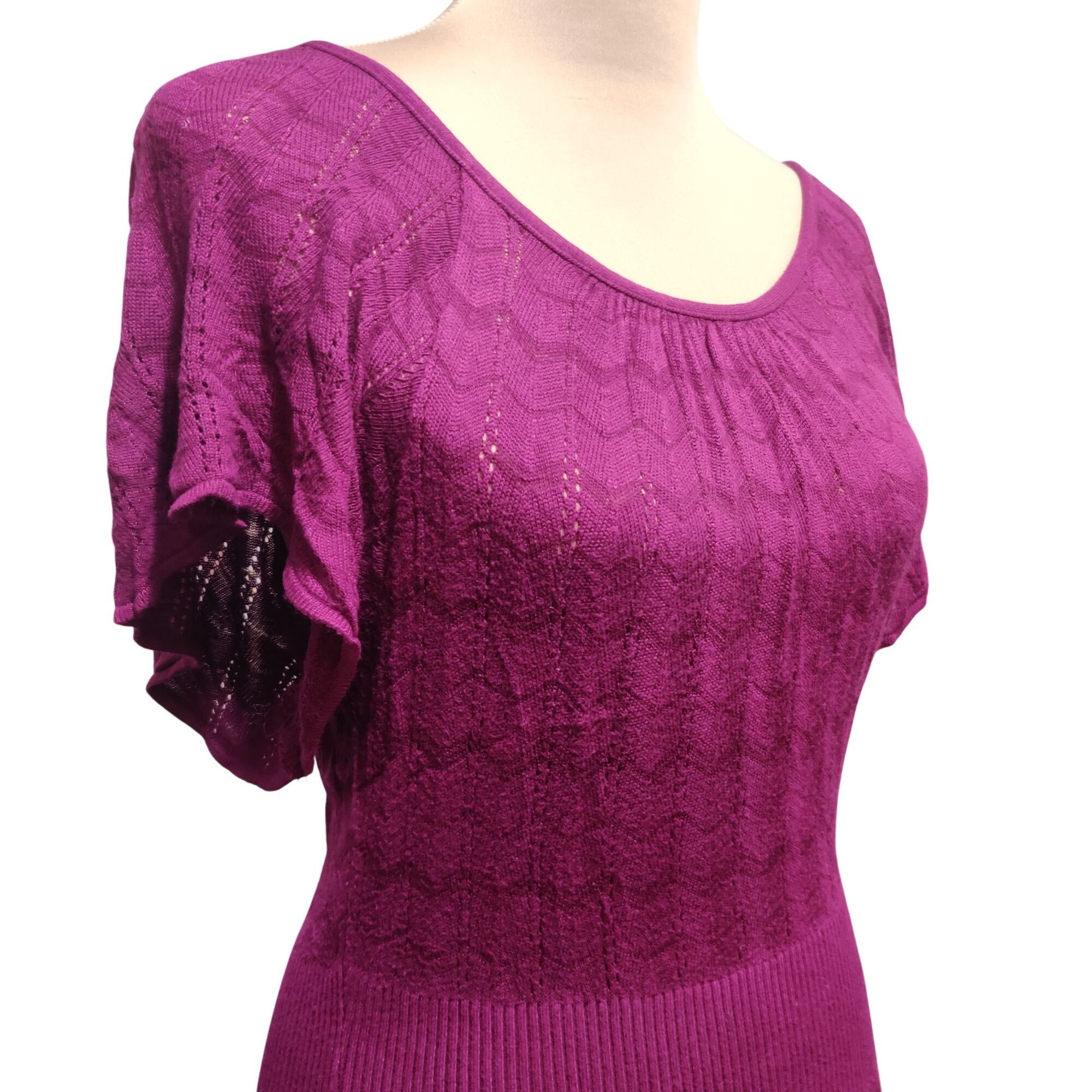 Other Twenty one Womens Blouse Knit Chic Flutter Short Sleeve Pepl Size S / US 4 / IT 40 - 2 Thumbnail