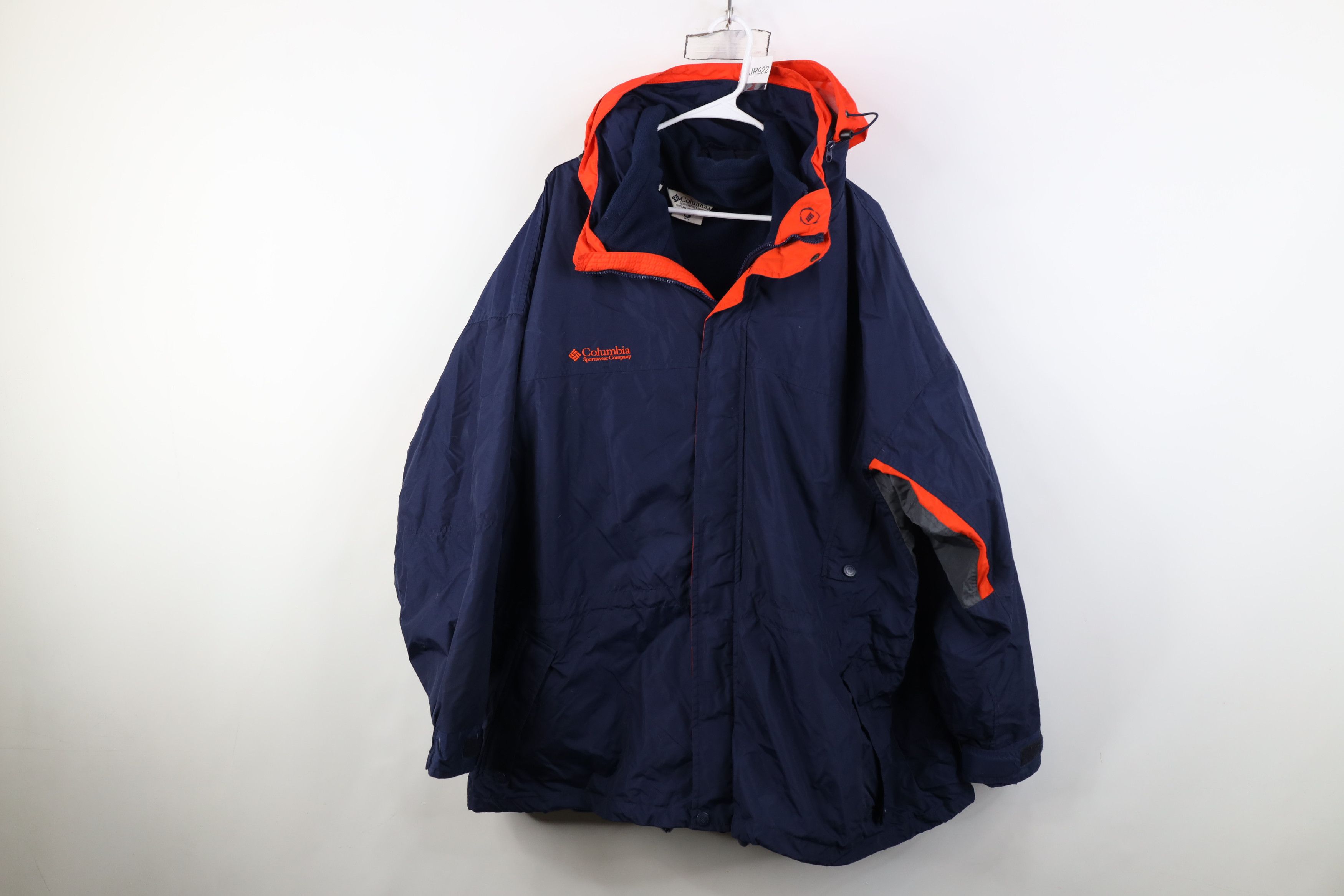 Columbia Vintage 90s Columbia Hooded 2 In 1 Parka Jacket Navy Blue Size US XXL / EU 58 / 5 - 1 Thumbnail