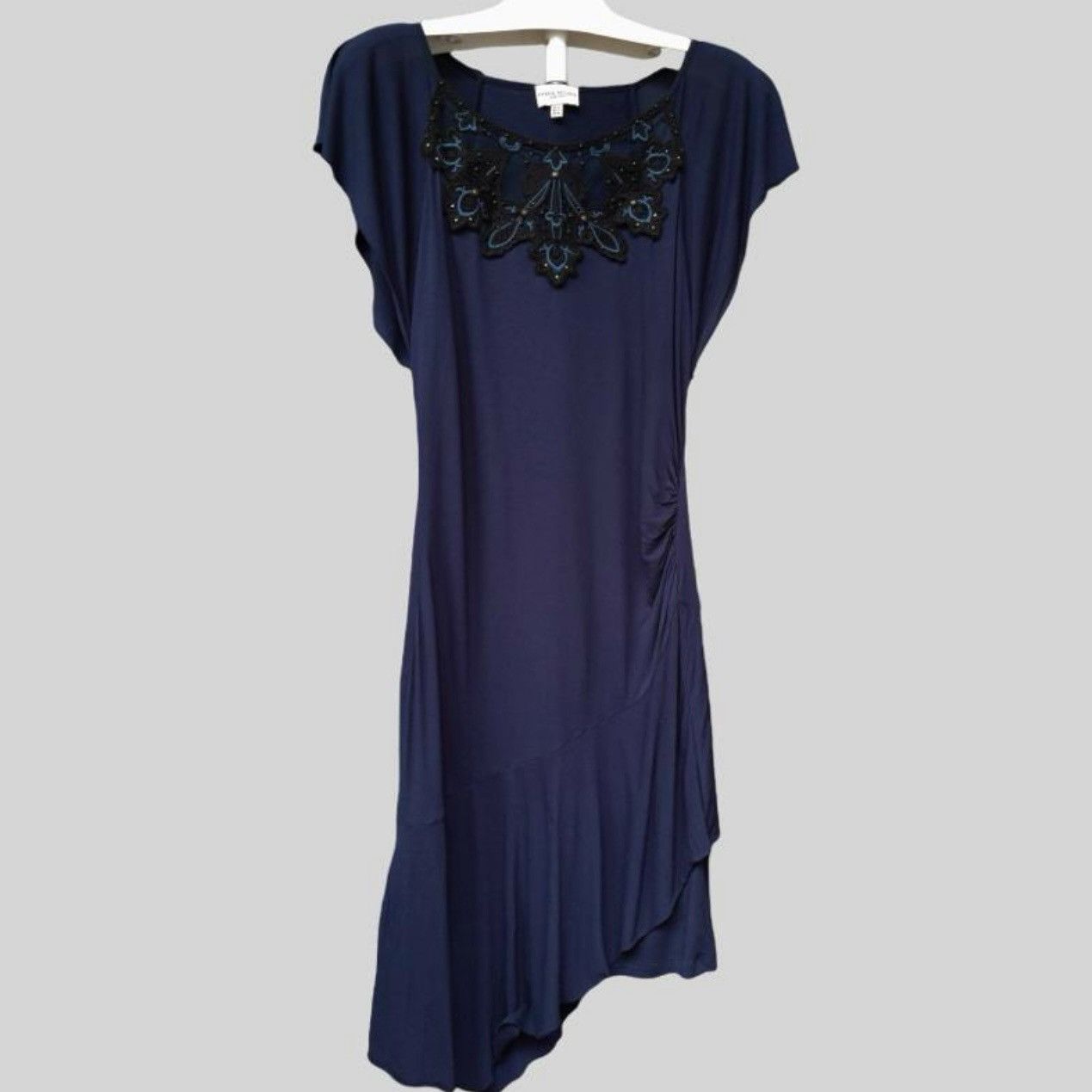 Karen Millen Vintage 2000s y2k Karen Millen midi asymmetric navy dress Size M / US 6-8 / IT 42-44 - 7 Thumbnail