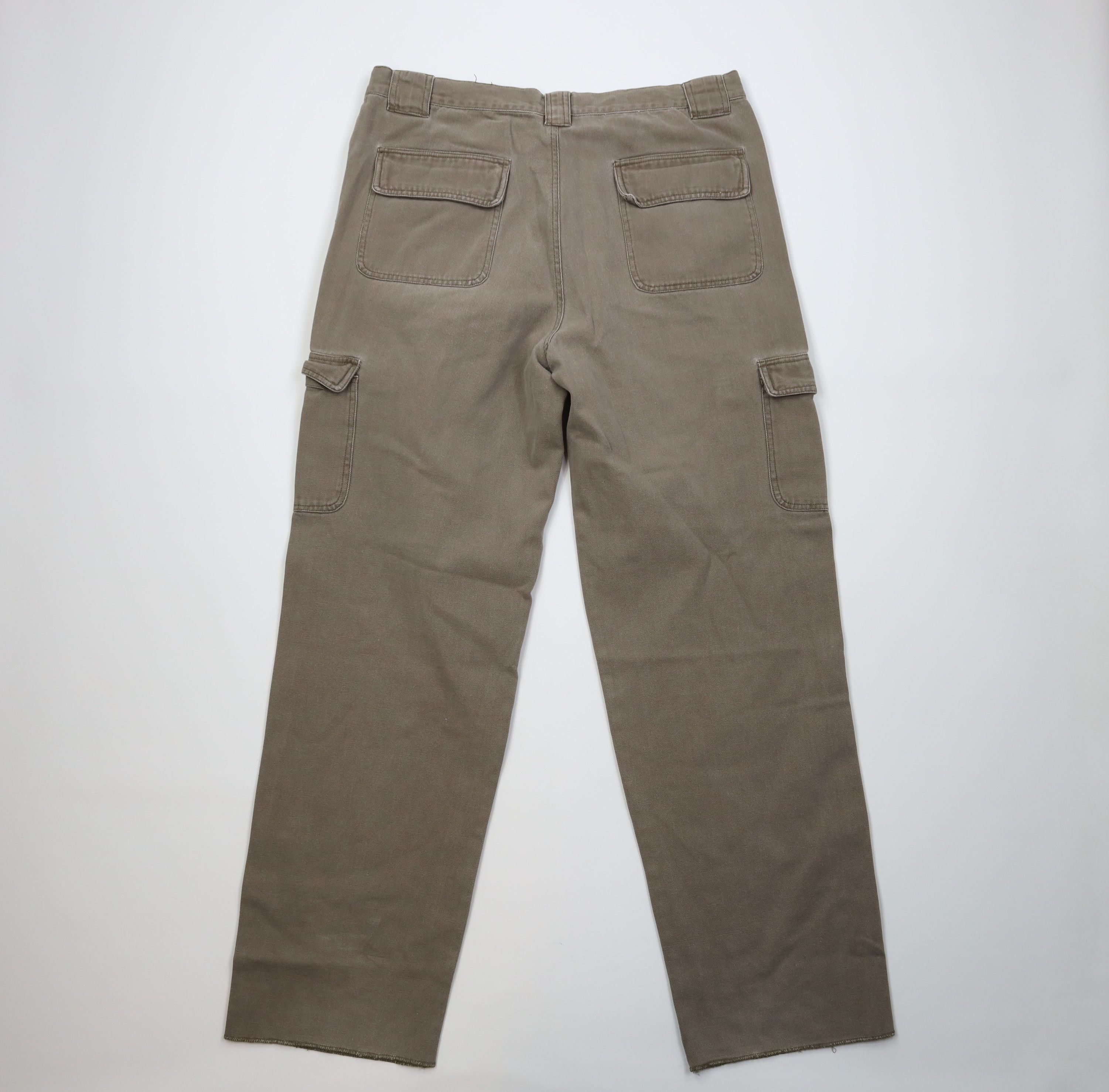 Cabelas Vintage 90s Cabelas Heavy Canvas Wide Leg Cargo Pants Brown Size US 38 / EU 54 - 9 Thumbnail