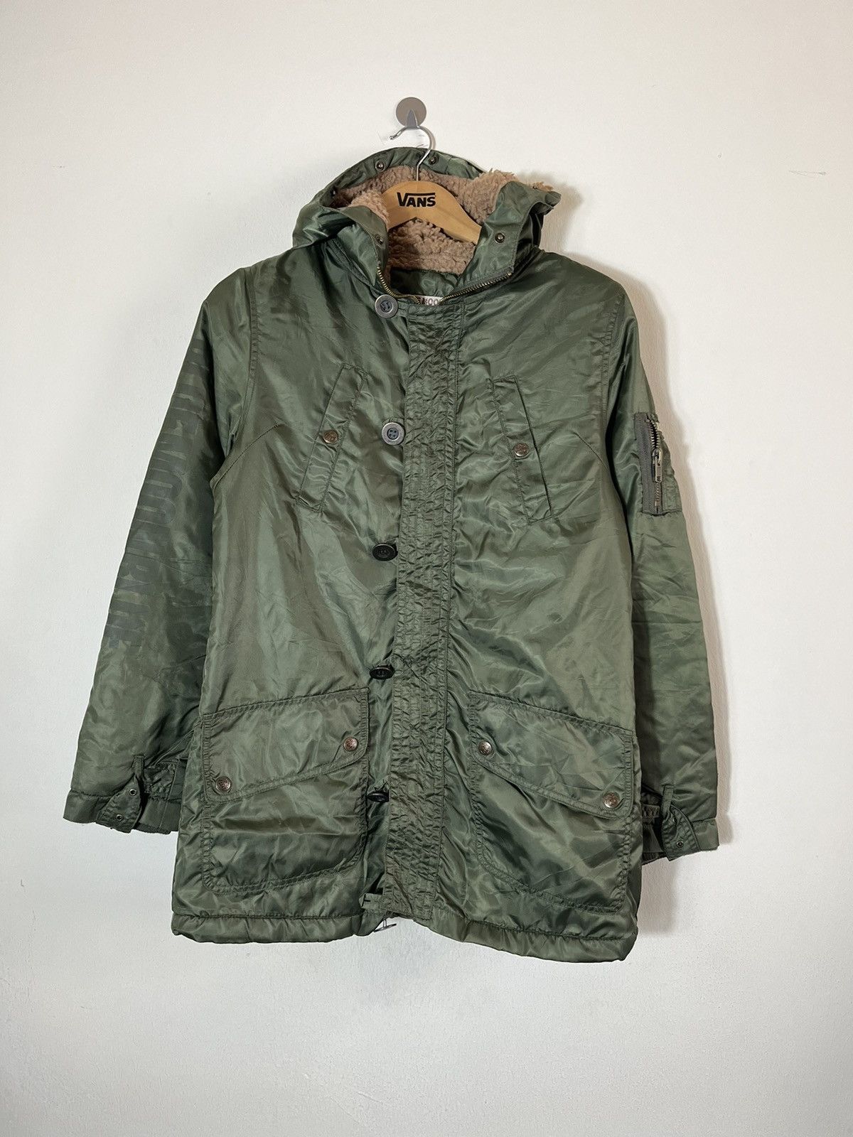Blue Blue Japan × Japanese Brand Blue Moon Blue Army Jacket Outerwear Fur Hood Size M / US 6-8 / IT 42-44 - 3 Thumbnail