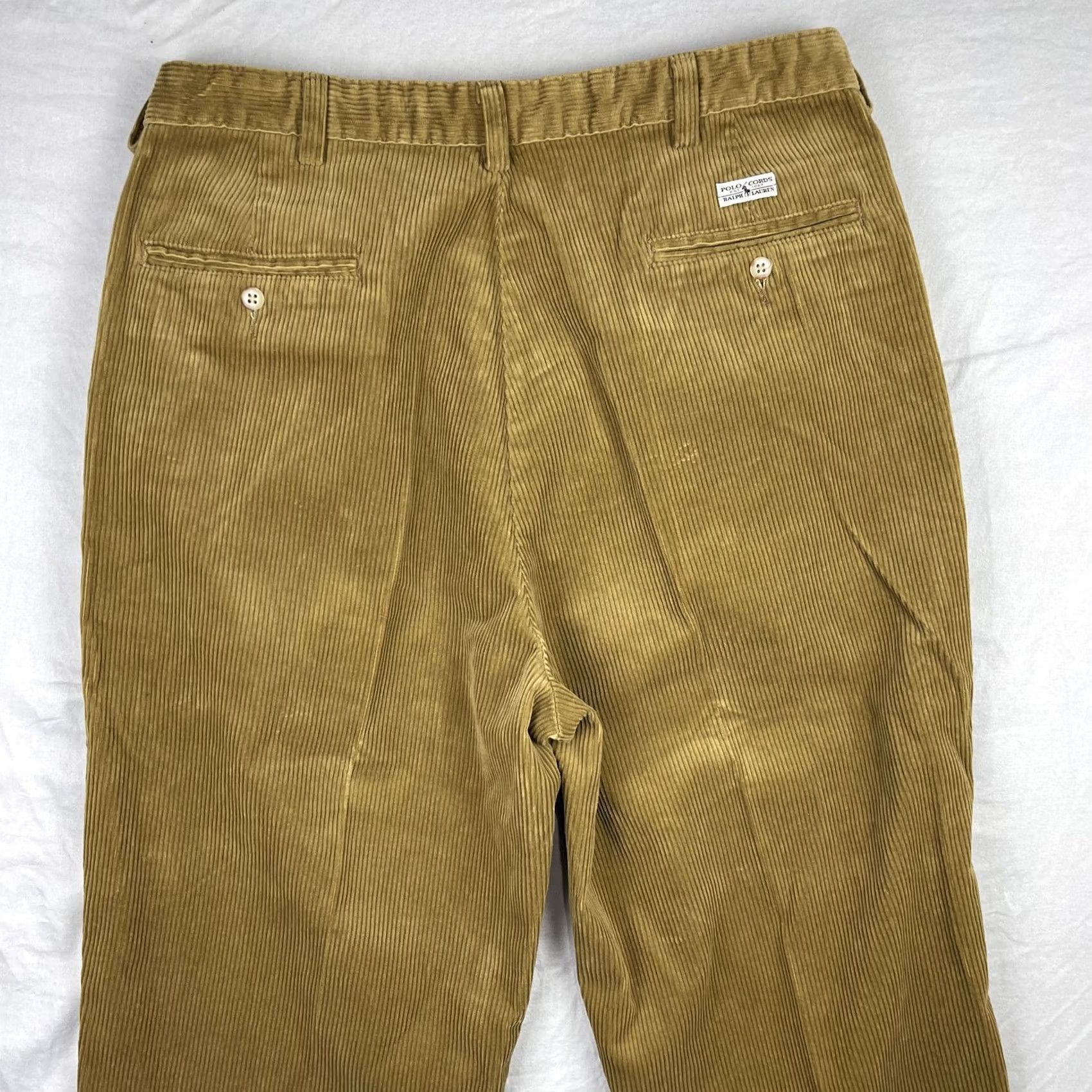 Polo Ralph Lauren VINTAGE Polo Ralph Lauren Pants Mens 36x32 Tan Corduroy Pleated Made USA 90s Size US M / EU 48-50 / 2 - 6 Thumbnail