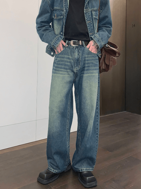Japanese Brand × Jean Japanese retro distressed loose casual all-match jeans Size US 32 / EU 48 - 1 Thumbnail