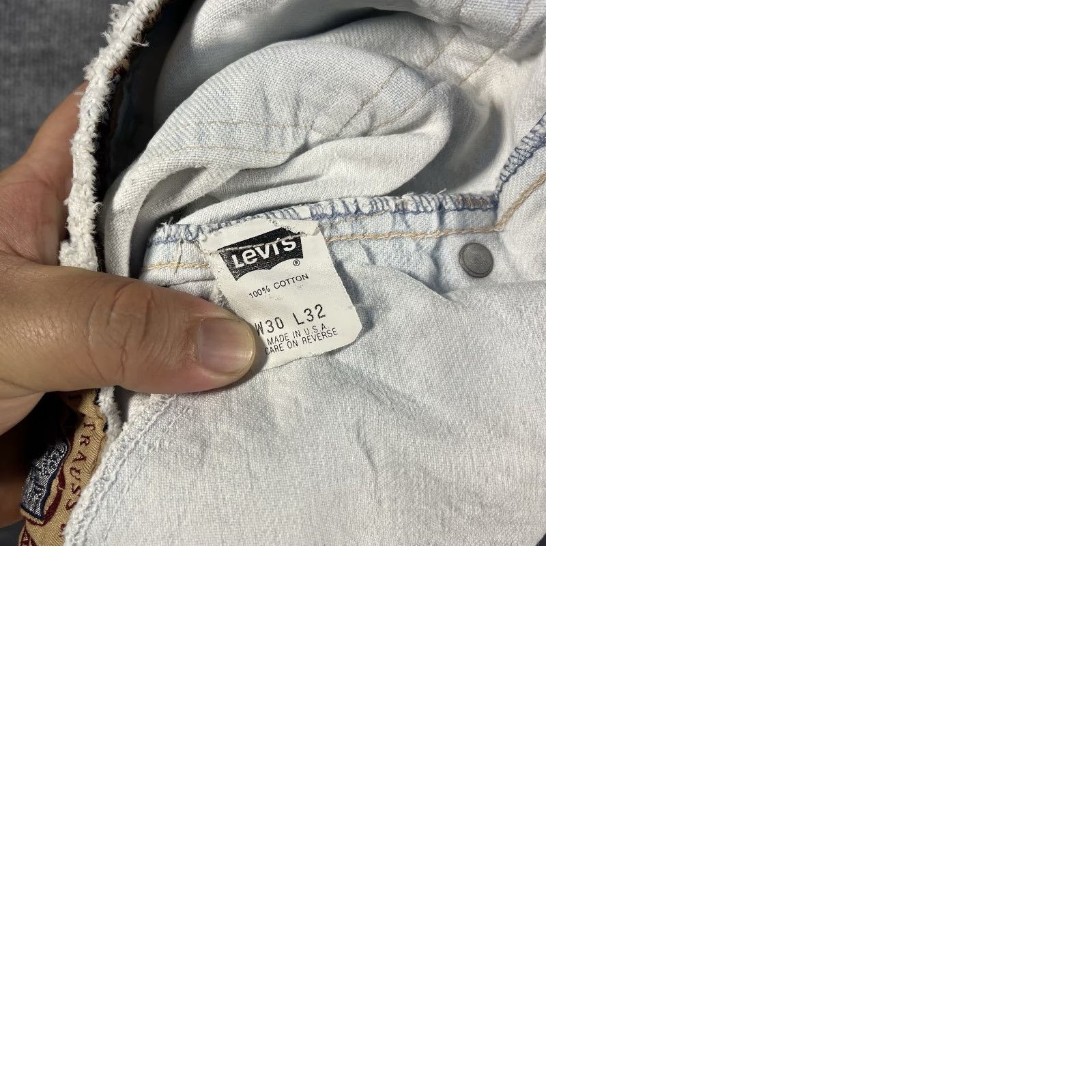 Levi's VINTAGE Levi's Silver Tab Jeans Adults 28x32 White Distressed Light Wash 90s Size US 28 / EU 44 - 9 Thumbnail