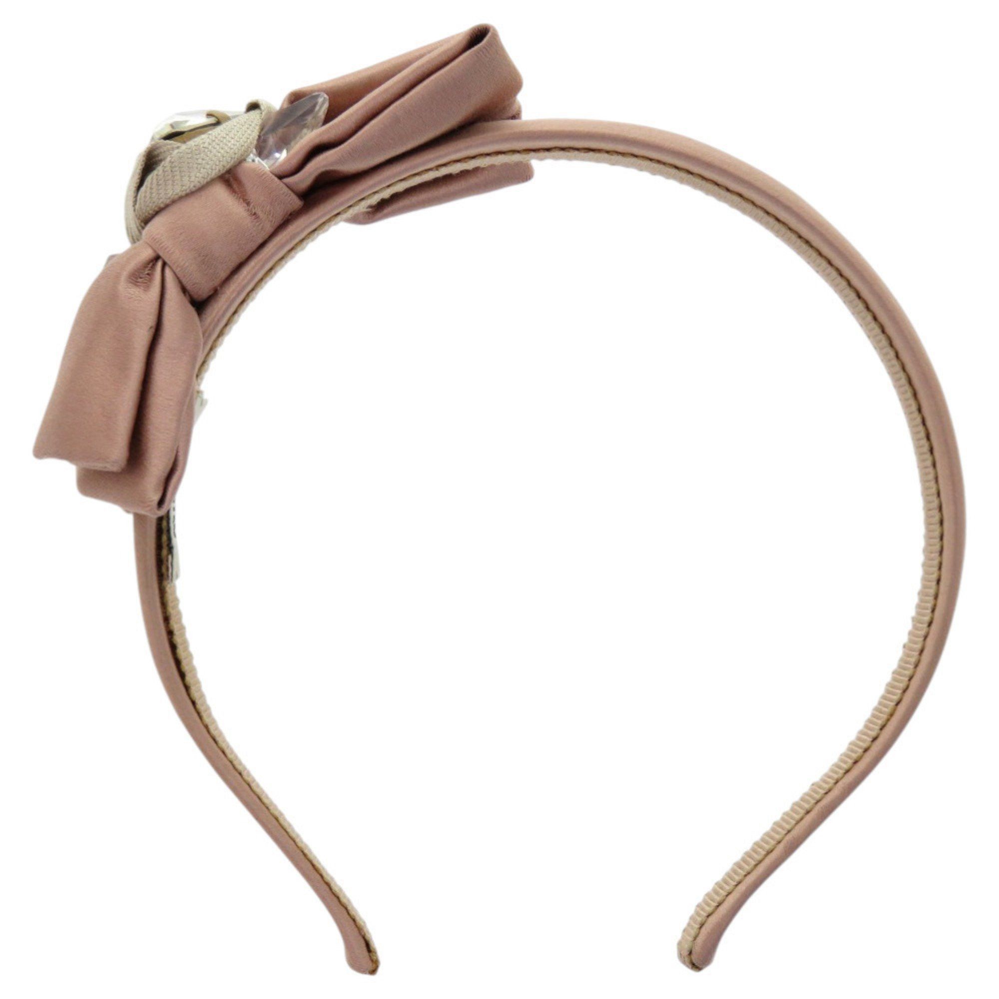 Miu Miu Miu Miu Miu Jeweled Ribbon Headband 04289 Satin Crystal Rayon F0770 CAMMEO Pink Head Accessory 0464 MIUMIU Size ONE SIZE - 1 Thumbnail