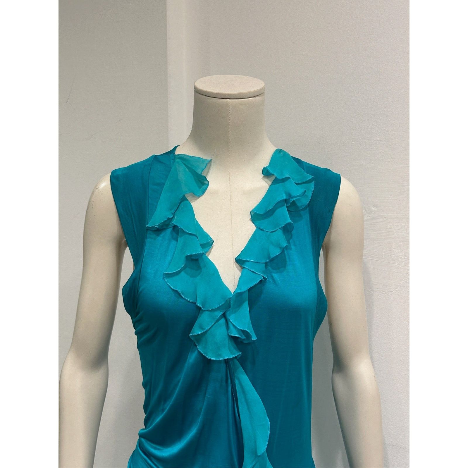 Roberto Cavalli S/S2006 Roberto Cavalli ruffled wrap midi dress Size M / US 6-8 / IT 42-44 - 5 Thumbnail
