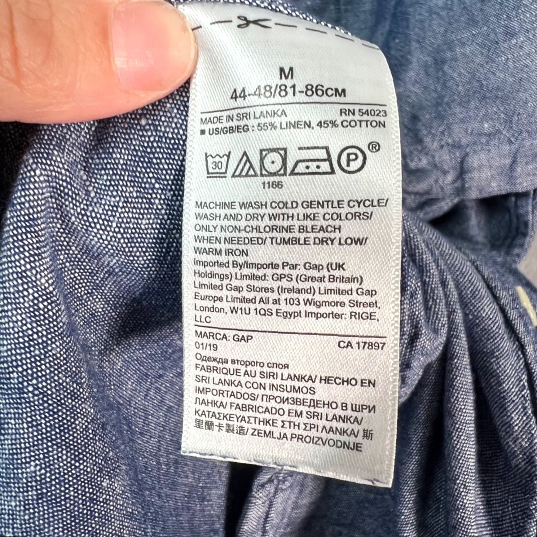 Gap Gap Mens Shirt Size M Blue Linen-Blend Short Sleeve Button-Up Size US M / EU 48-50 / 2 - 4 Thumbnail