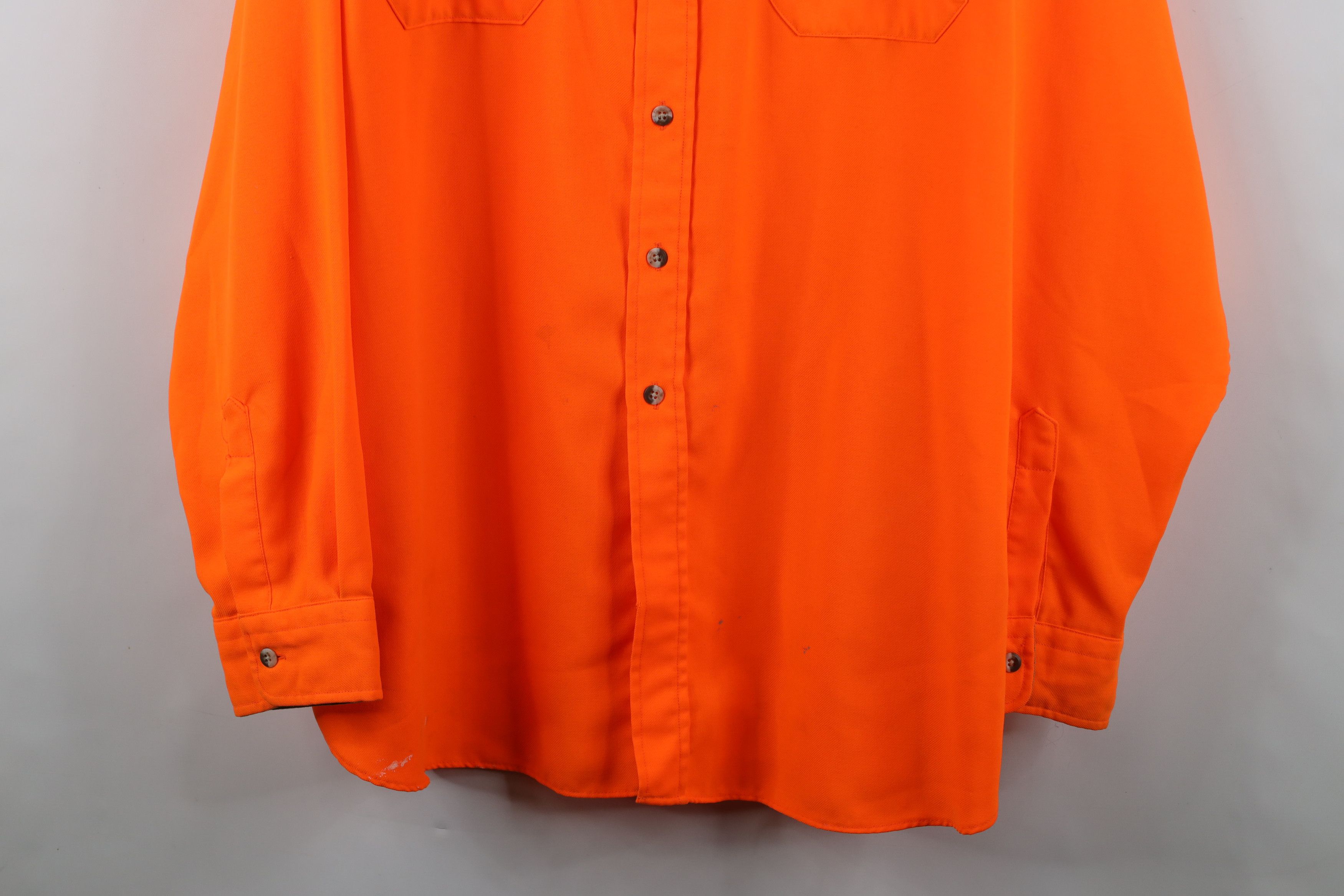 Cabelas Vintage 90s Cabelas Collared Button Shirt Blaze Orange USA Size US XXL / EU 58 / 5 - 3 Thumbnail