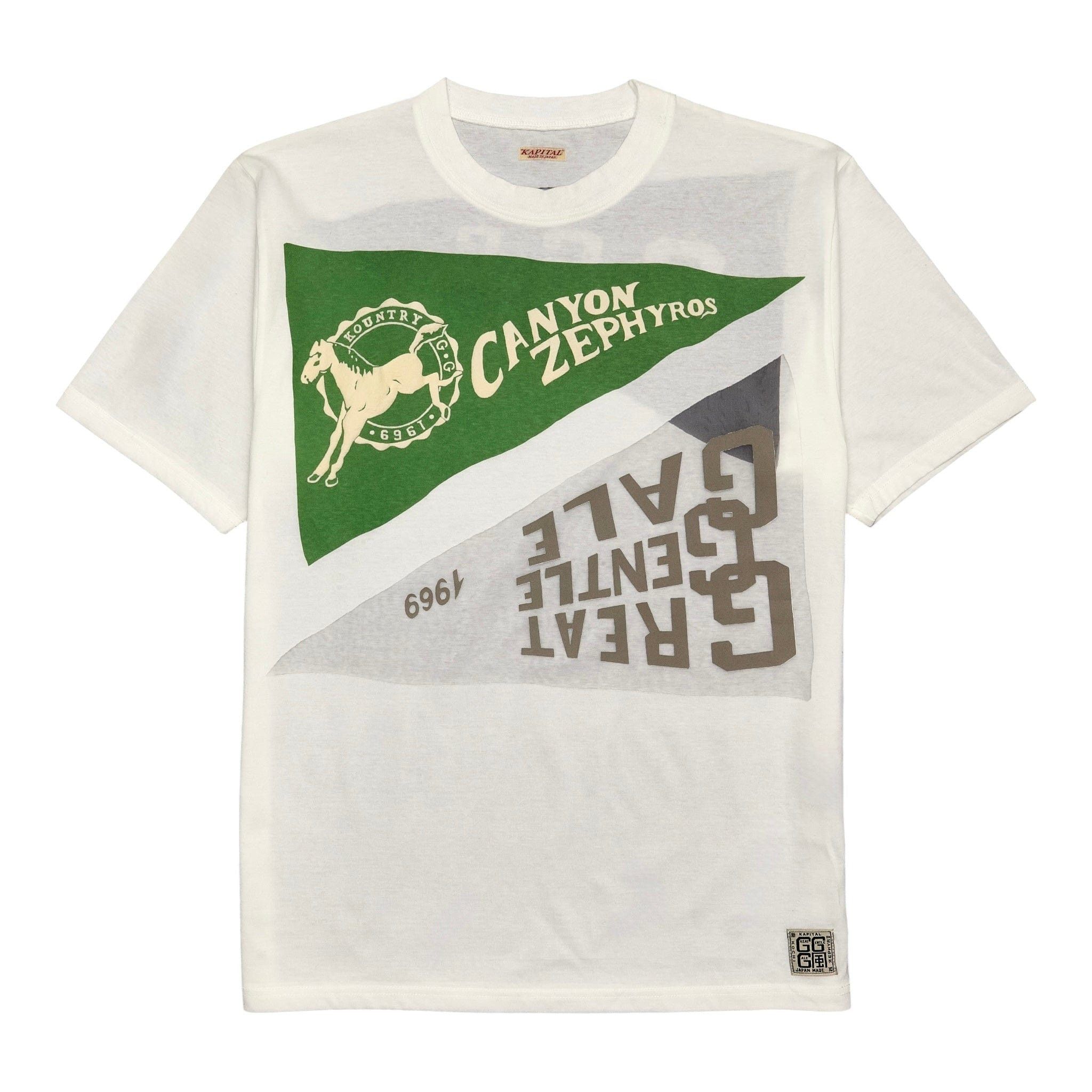 Burn-Out Jersey Short Sleeve Tee Shirt Green White