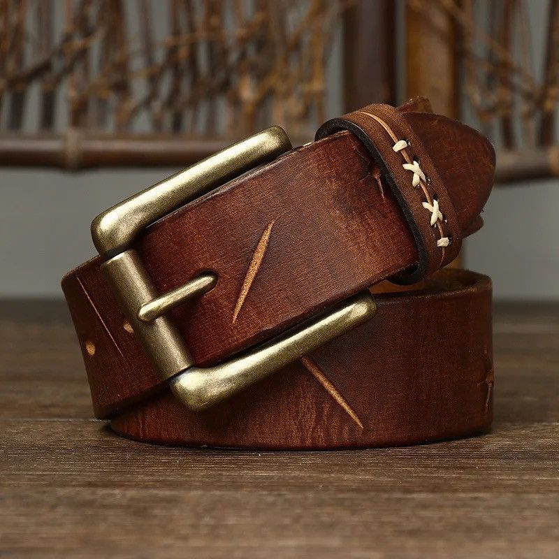 Leather × Vintage Genuine Leather Belt Size ONE SIZE - 2 Thumbnail
