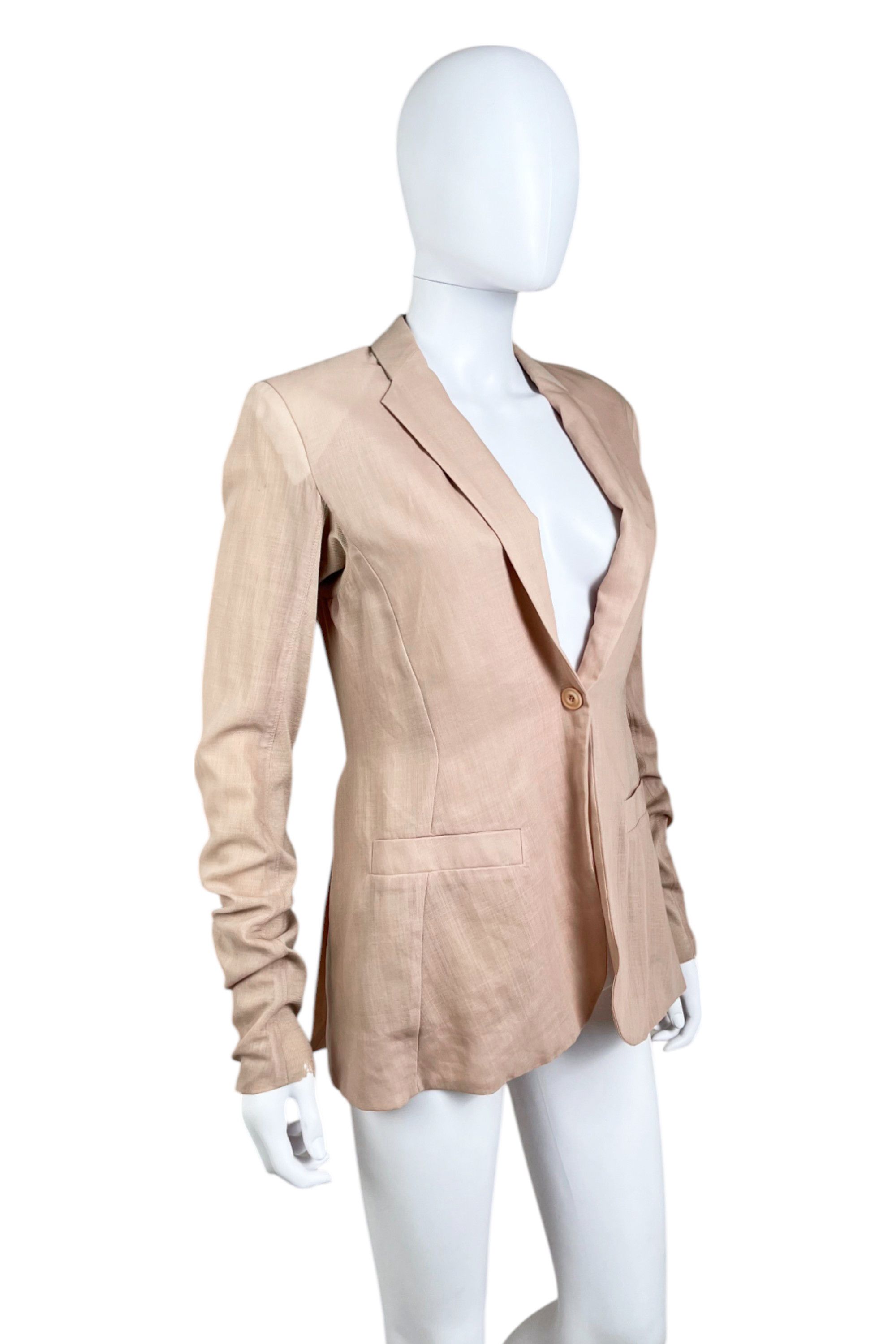 Rick Owens S/S 2012 "NASKA" Flesh One Button Blazer Size M / US 6-8 / IT 42-44 - 3 Thumbnail