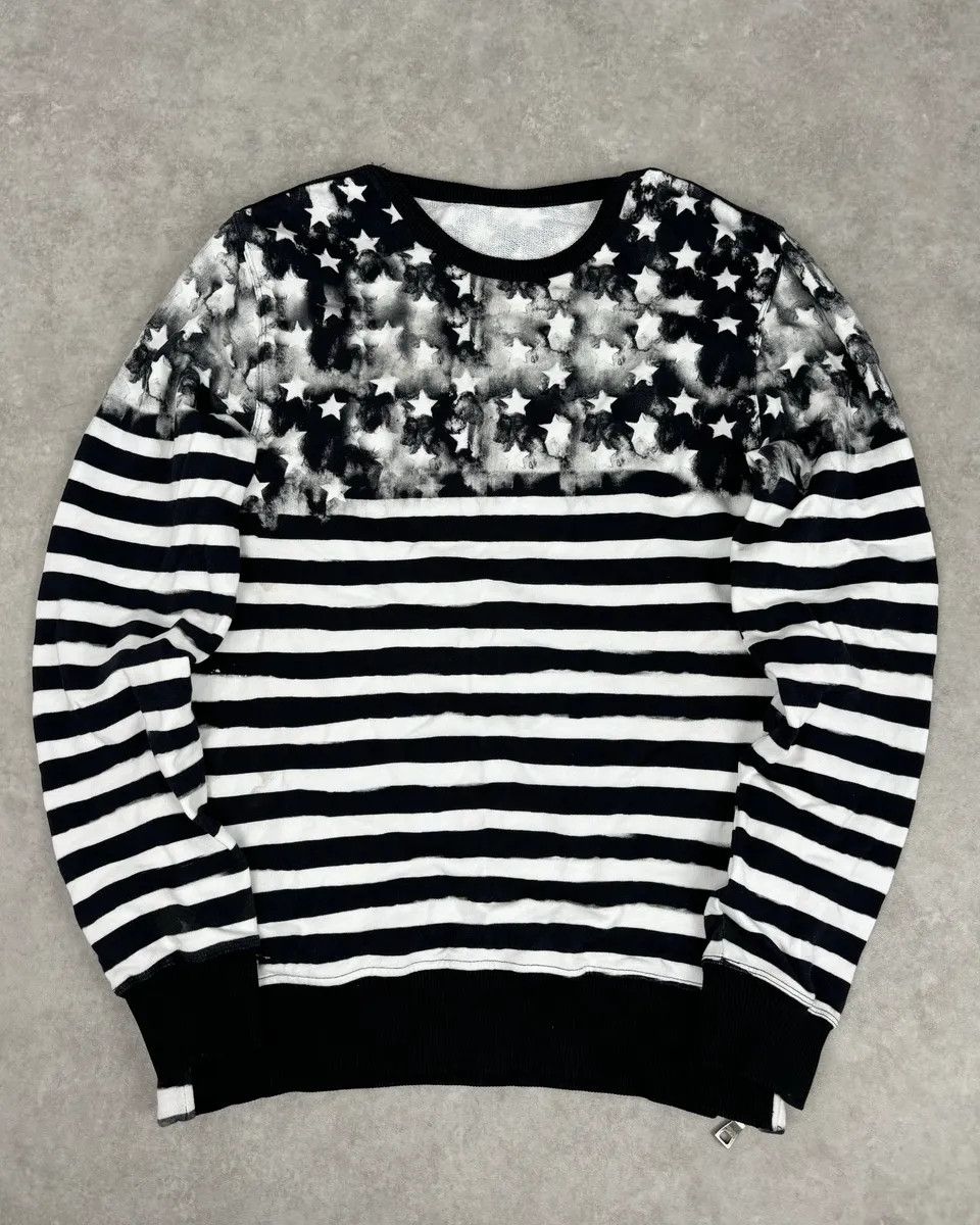 Balmain Balmain Black & White USA Flag Contemporary Zip Sweater Size US M / EU 48-50 / 2 - 1 Thumbnail