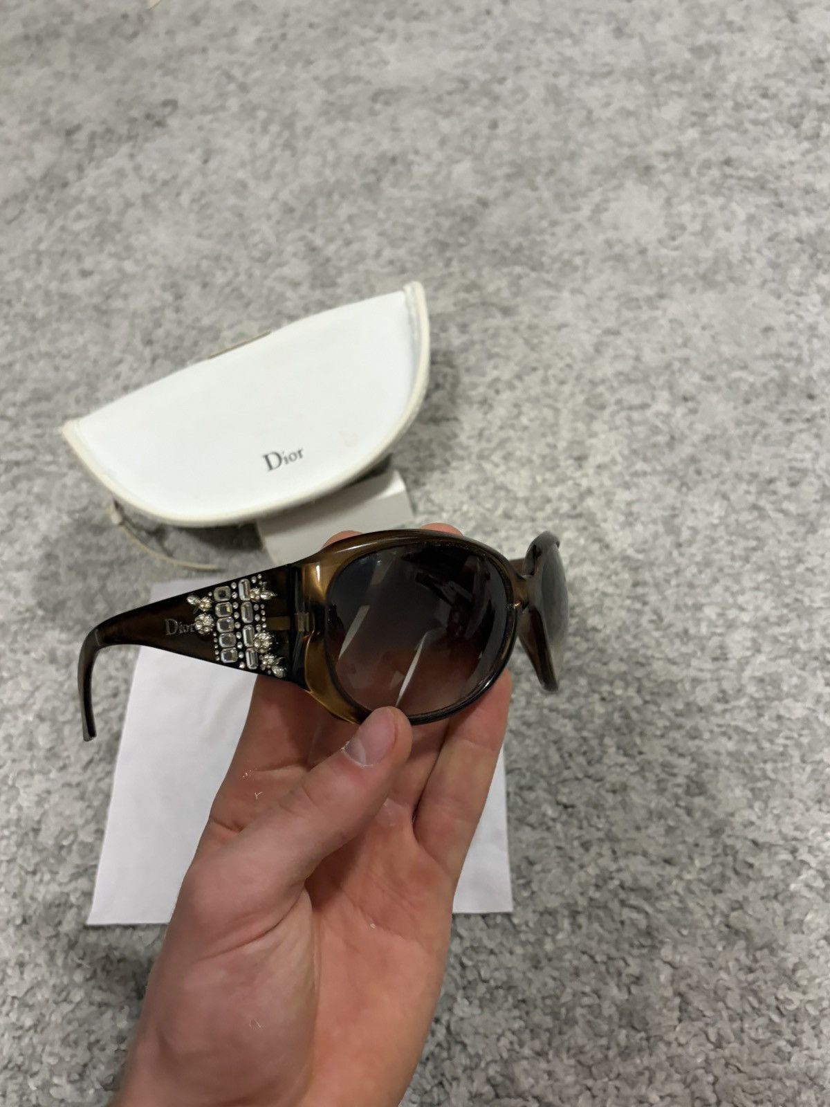 Dior Christian Dior 605JS Brown crystal swarovski Sunglasses Size ONE SIZE - 2 Thumbnail