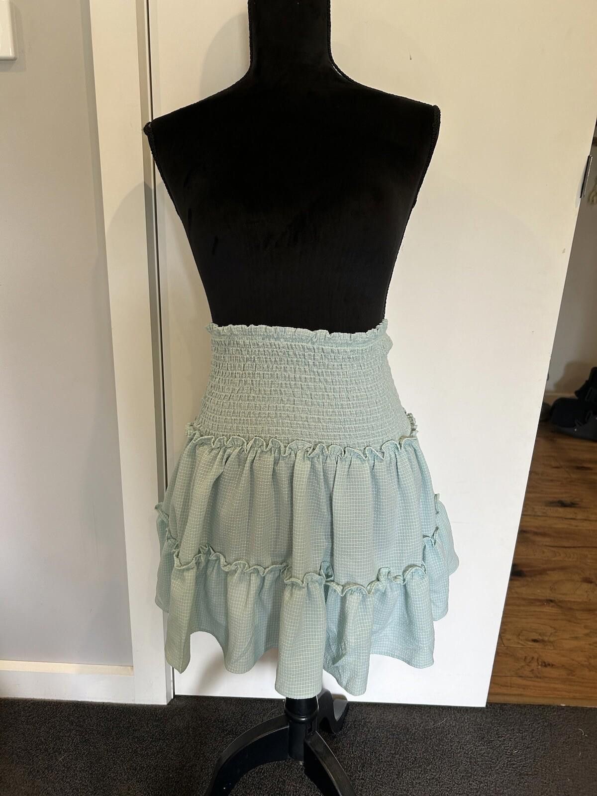 Designer Minx & Moss Skirt Checkered Ruffle NEW - Size 10 (003) Size 28" / US 6 / IT 42 - 3 Thumbnail