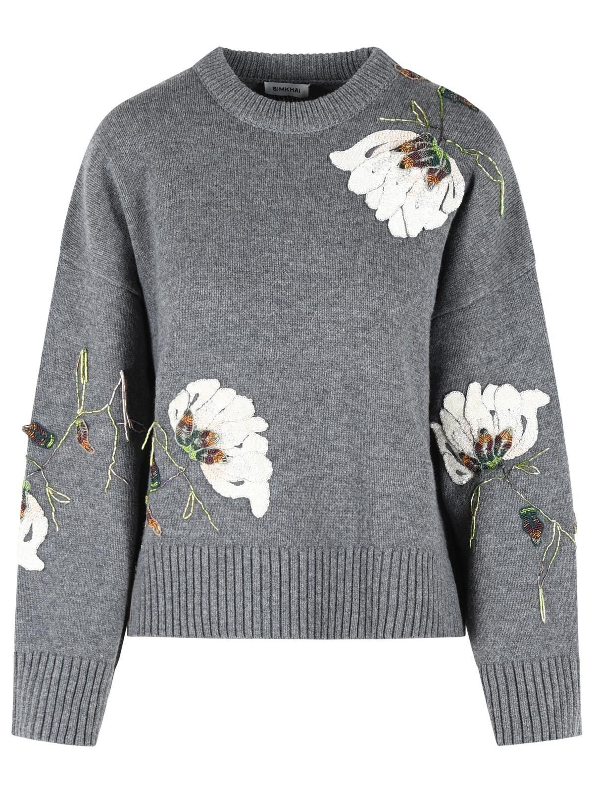 Simkhai SIMKHAI 'Dawna' Grey Wool And Cashmere Sweater Size L / US 10 / IT 46 - 1 Thumbnail