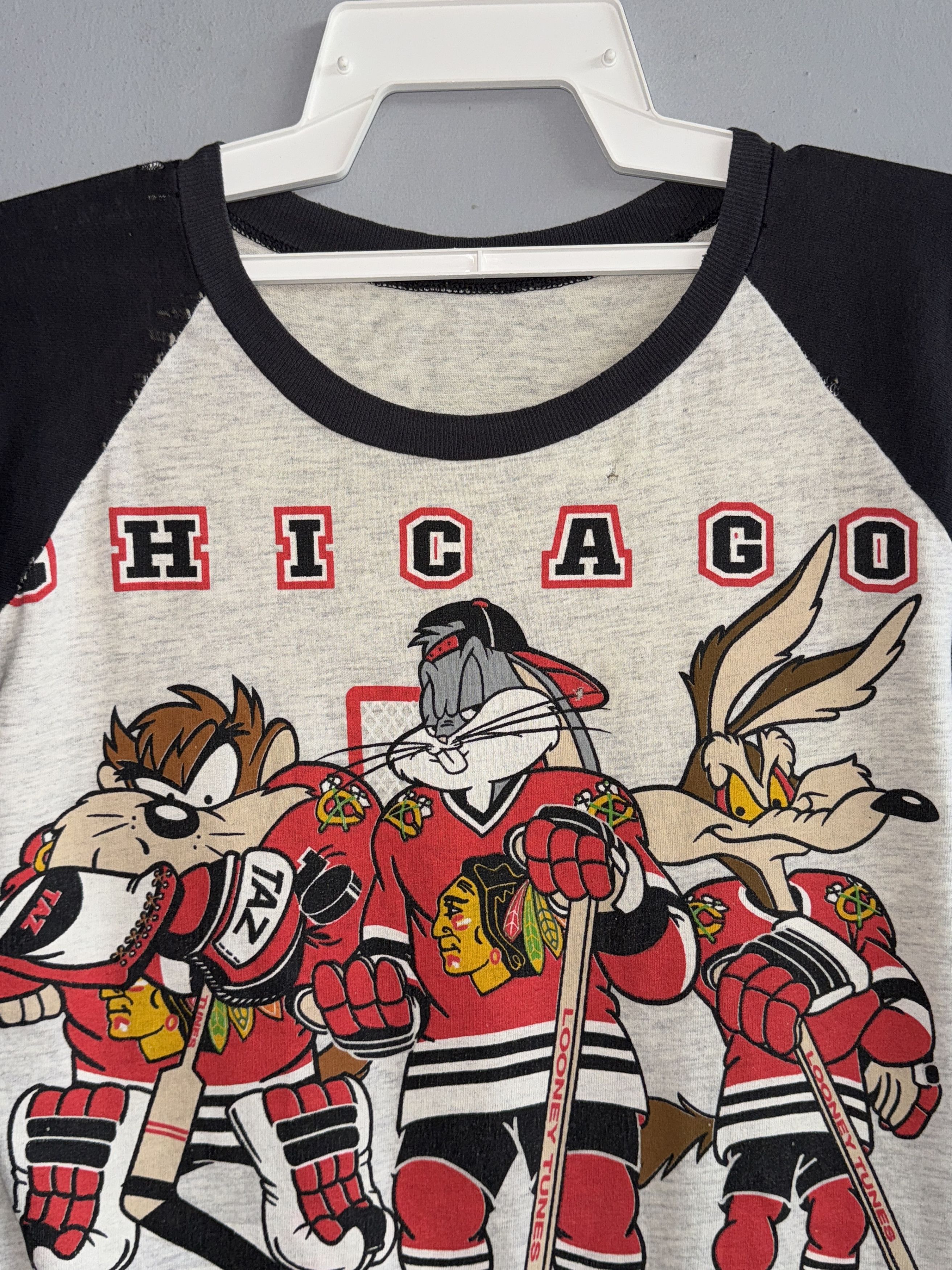 Vintage Vintage 1993 Chicago Blackhawks Looney Tunes NHL T-Shirt Size US M / EU 48-50 / 2 - 2 Thumbnail
