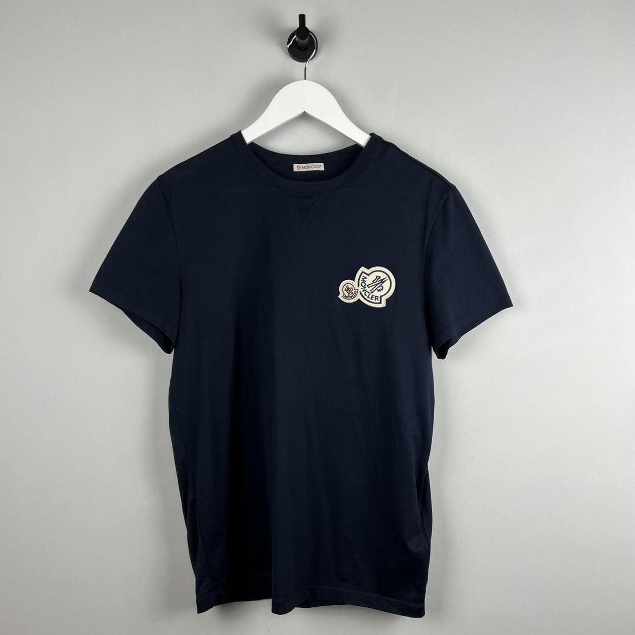 image of Moncler Maglia Logo T-Shirt in Navy, Men's (Size Medium)