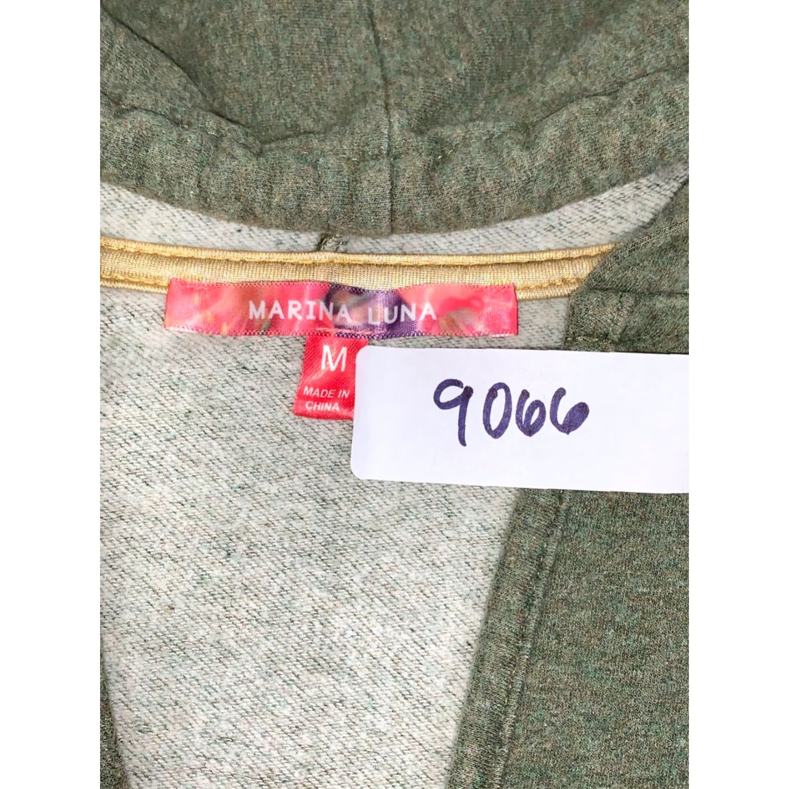 Vintage Marina Luna Pullover Hoodie Womens M Olive Green Short Sleeve Loose #9066 Size M / US 6-8 / IT 42-44 - 2 Thumbnail