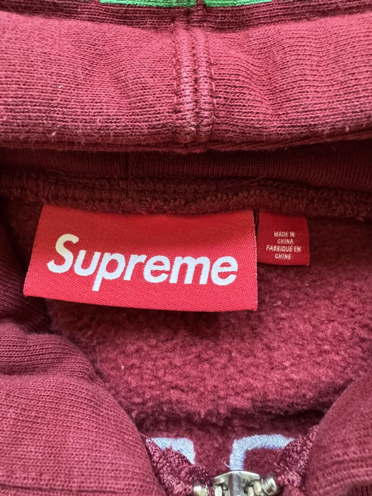 Supreme Warriors Appliqué Zip Up Hooded Sweatshirt Cardinal Red Size US L / EU 52-54 / 3 - 16 Thumbnail