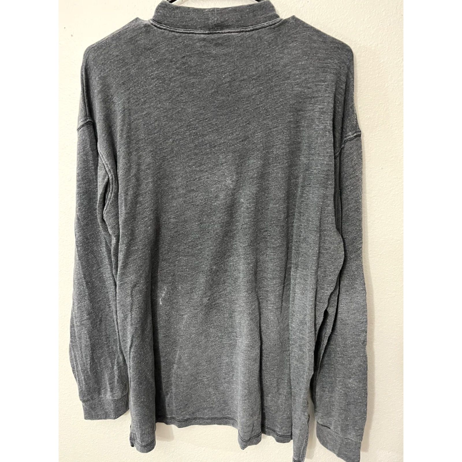 American Eagle Outfitters VINTAGE American Eagle Long Sleeve Pullover Blouse Medium Gray Plush Women Size M / US 6-8 / IT 42-44 - 3 Thumbnail