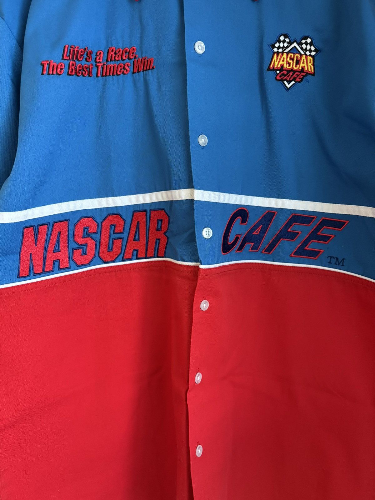 NASCAR Vintage NASCAR Cafe racing button-up in bold red/blue Size US XL / EU 56 / 4 - 6 Thumbnail