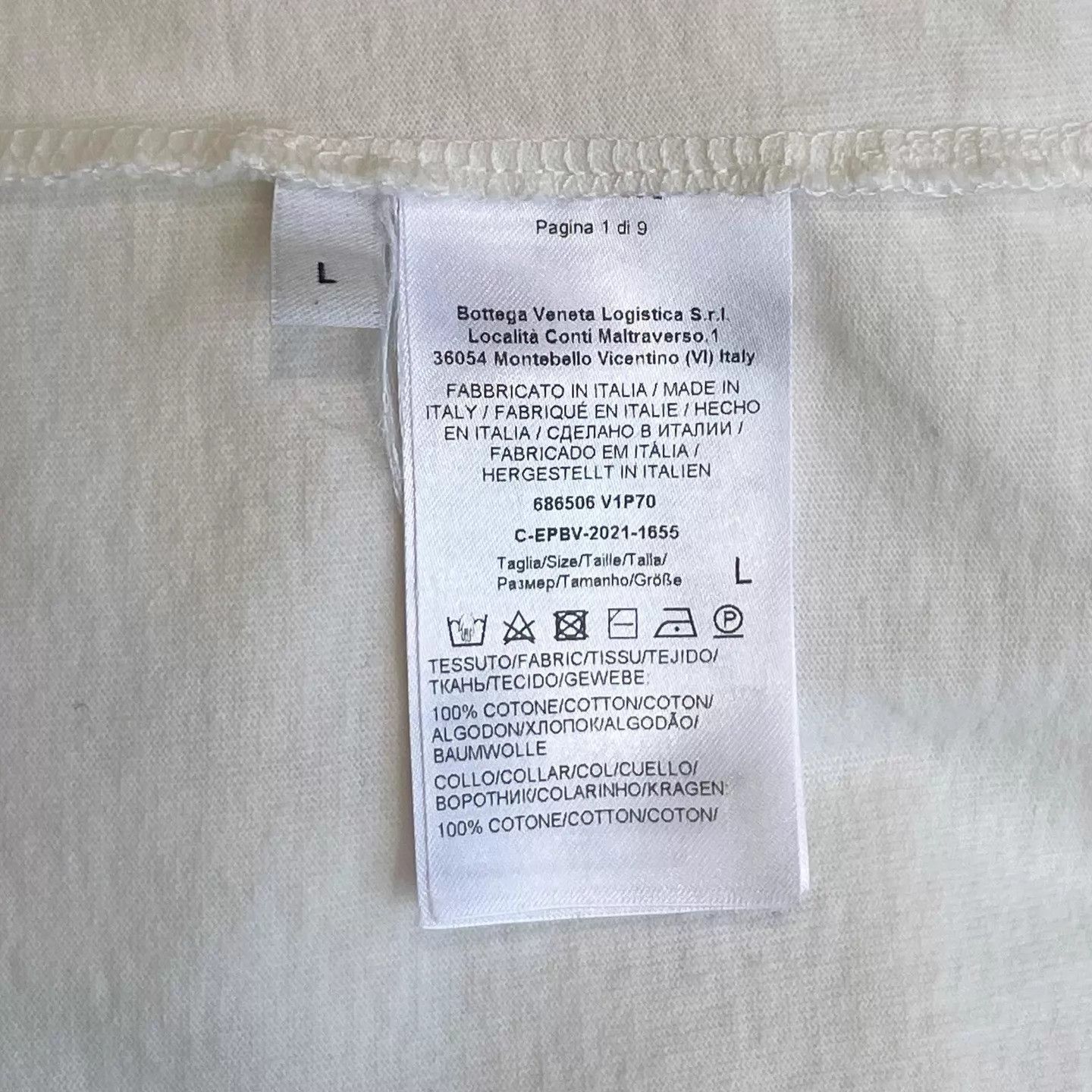 Bottega Veneta Bottega Veneta White Short Sleeve T-Shirt L Green Piping Size US L / EU 52-54 / 3 - 6 Thumbnail