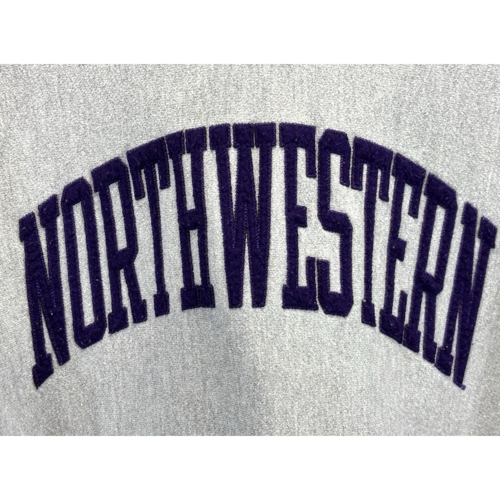 Champion VINTAGE Champion Reverse Weave Hoodie Adult L Grey Northwestern Raised Letters Mens Size US L / EU 52-54 / 3 - 3 Thumbnail