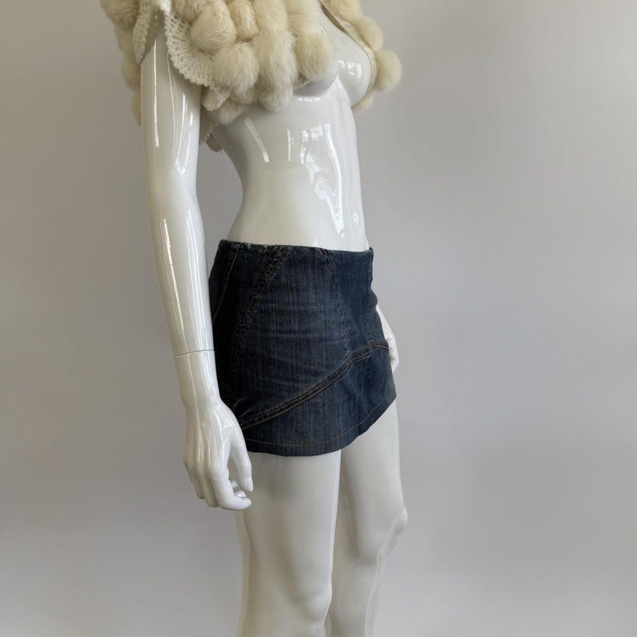 John Galliano John Galliano Rare ARCHIVAL Denim Micro Mini Skirt Size 29" - 6 Thumbnail