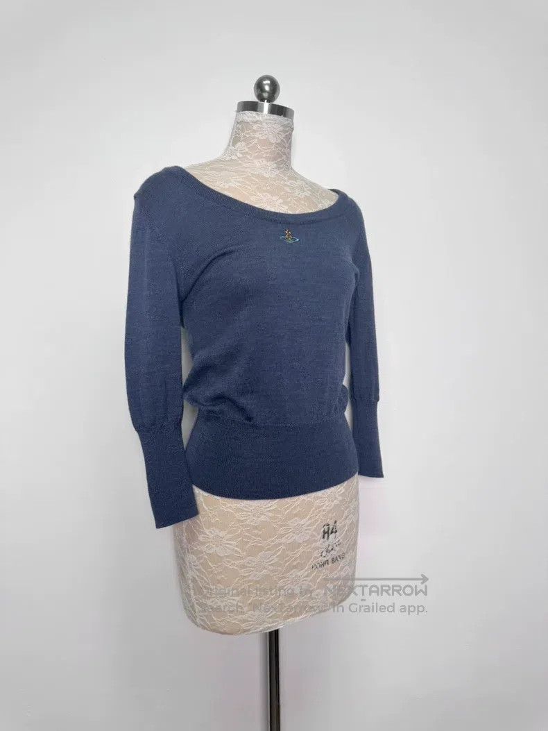 Vivienne Westwood Vivienne Westwood Blue Gray Knit Sweater Eight-Quarter Sle Size S / US 4 / IT 40 - 2 Thumbnail