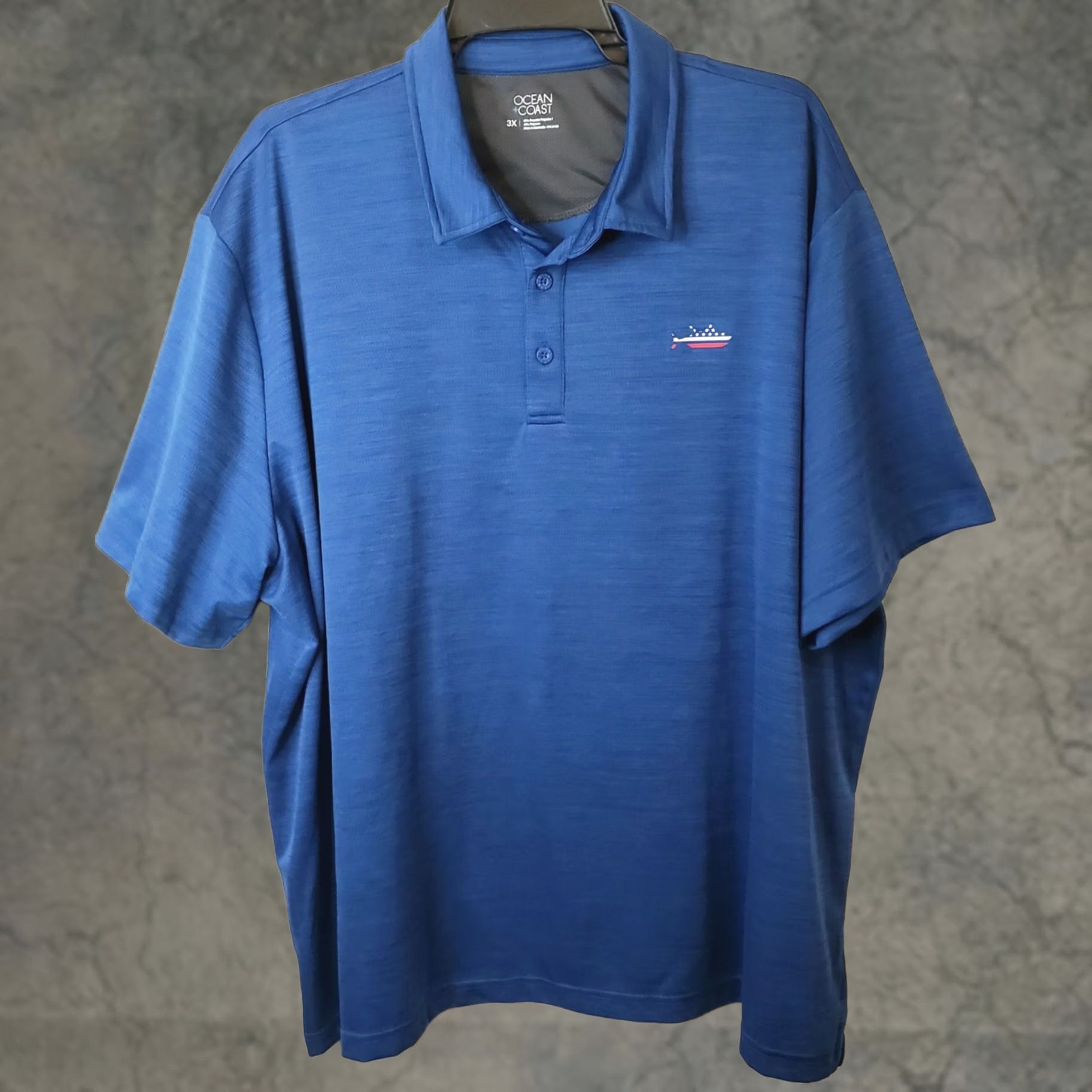 Vintage Ocean & Coast Polo Shirt Men's Blue 3X Short Sleeve Fish Logo Size US XXL / EU 58 / 5 - 1 Thumbnail