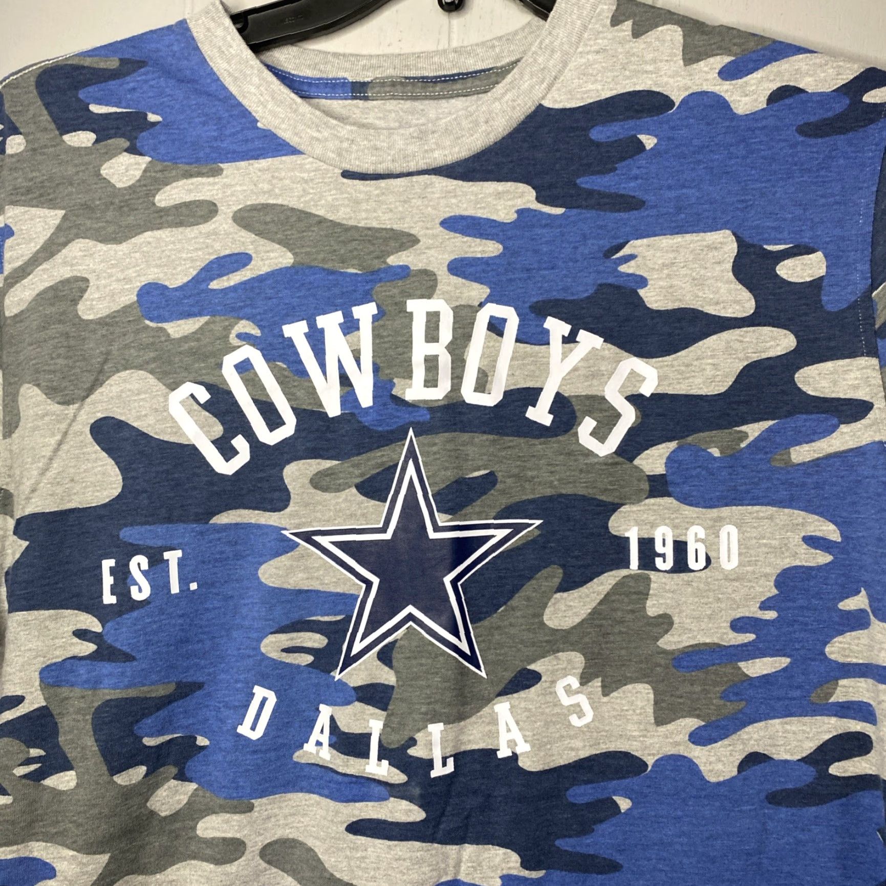 NFL Dallas Cowboys Starter T Shirt Mens XL Blue Camo Star Logo NFL 24x30 Size US XL / EU 56 / 4 - 2 Thumbnail