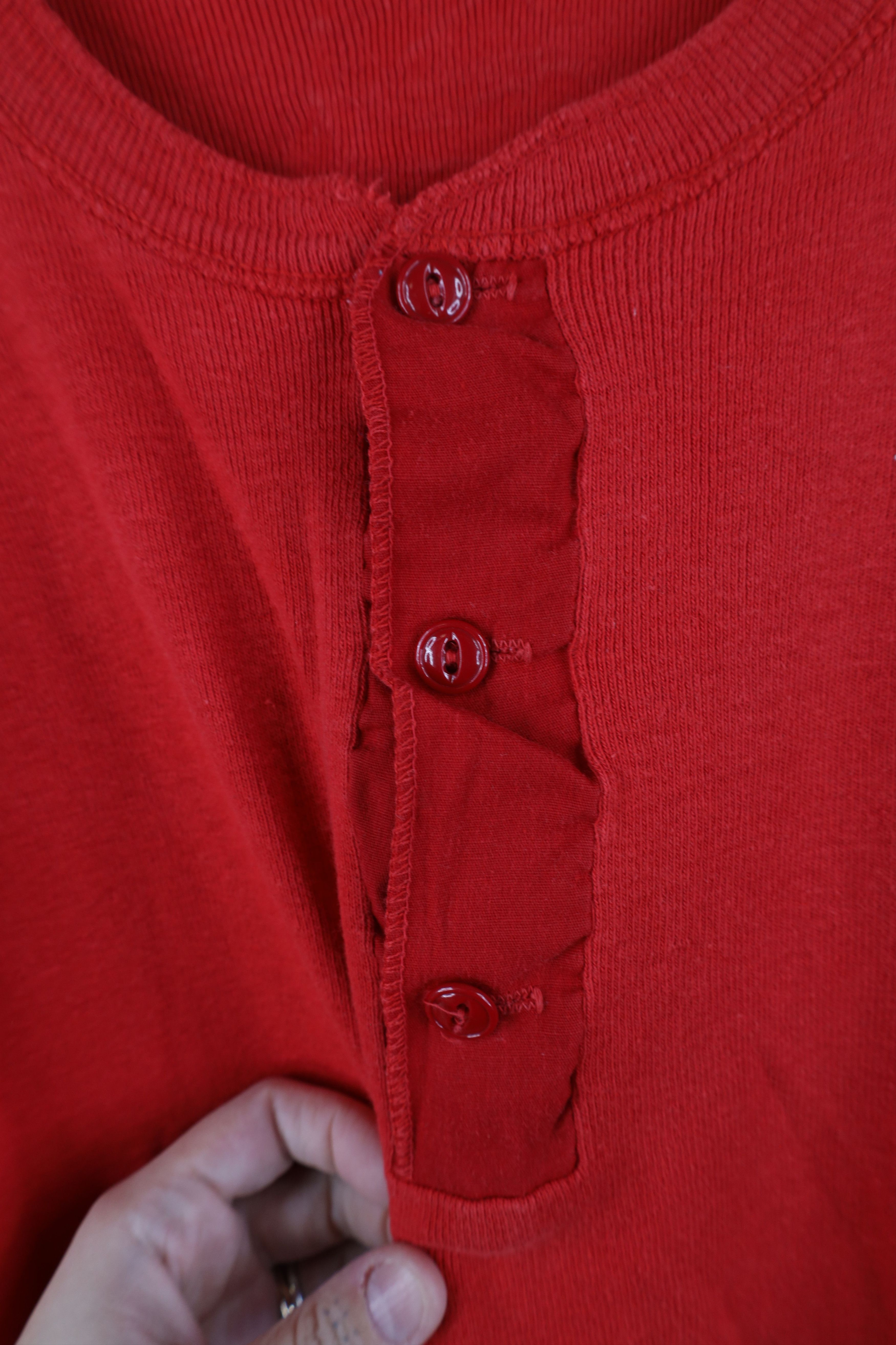 Vintage Vintage 70s Restaurant Thermal Ribbed Knit Henley T-Shirt Size US XL / EU 56 / 4 - 7 Thumbnail
