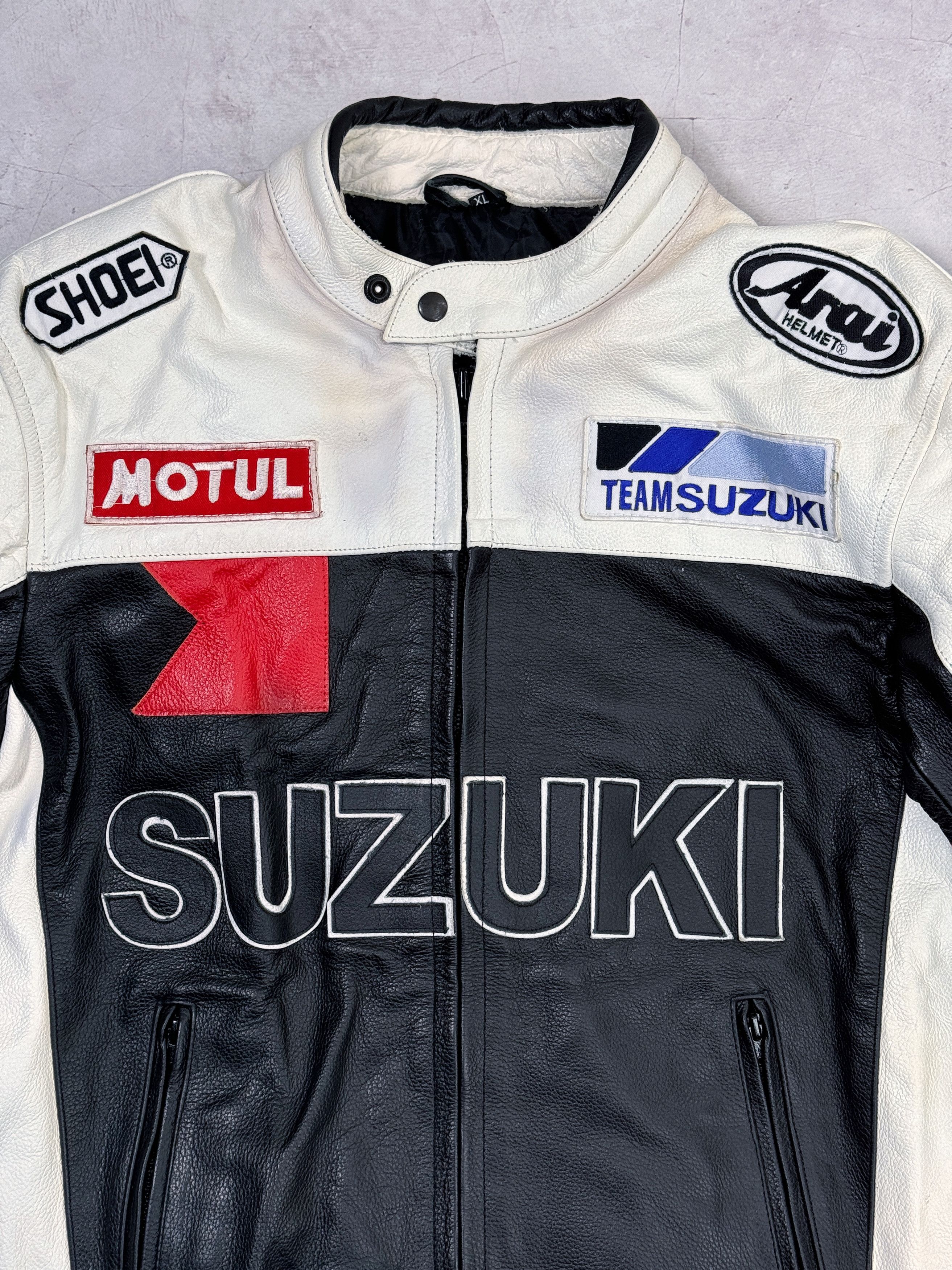 Other Vintage Suzuki Leather Jacket Moto Racing Motul Arai Helmet Size US XL / EU 56 / 4 - 3 Thumbnail