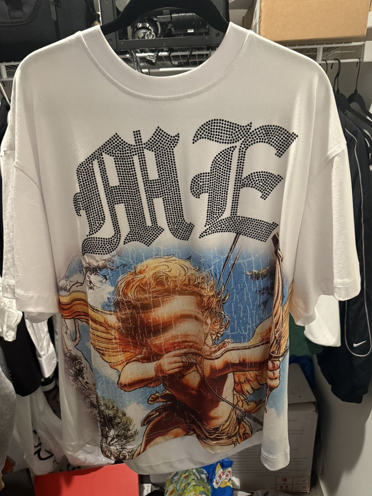 Other Mixed Emotion White Angel Rhinestone Shirt Size US L / EU 52-54 / 3 - 1 Thumbnail