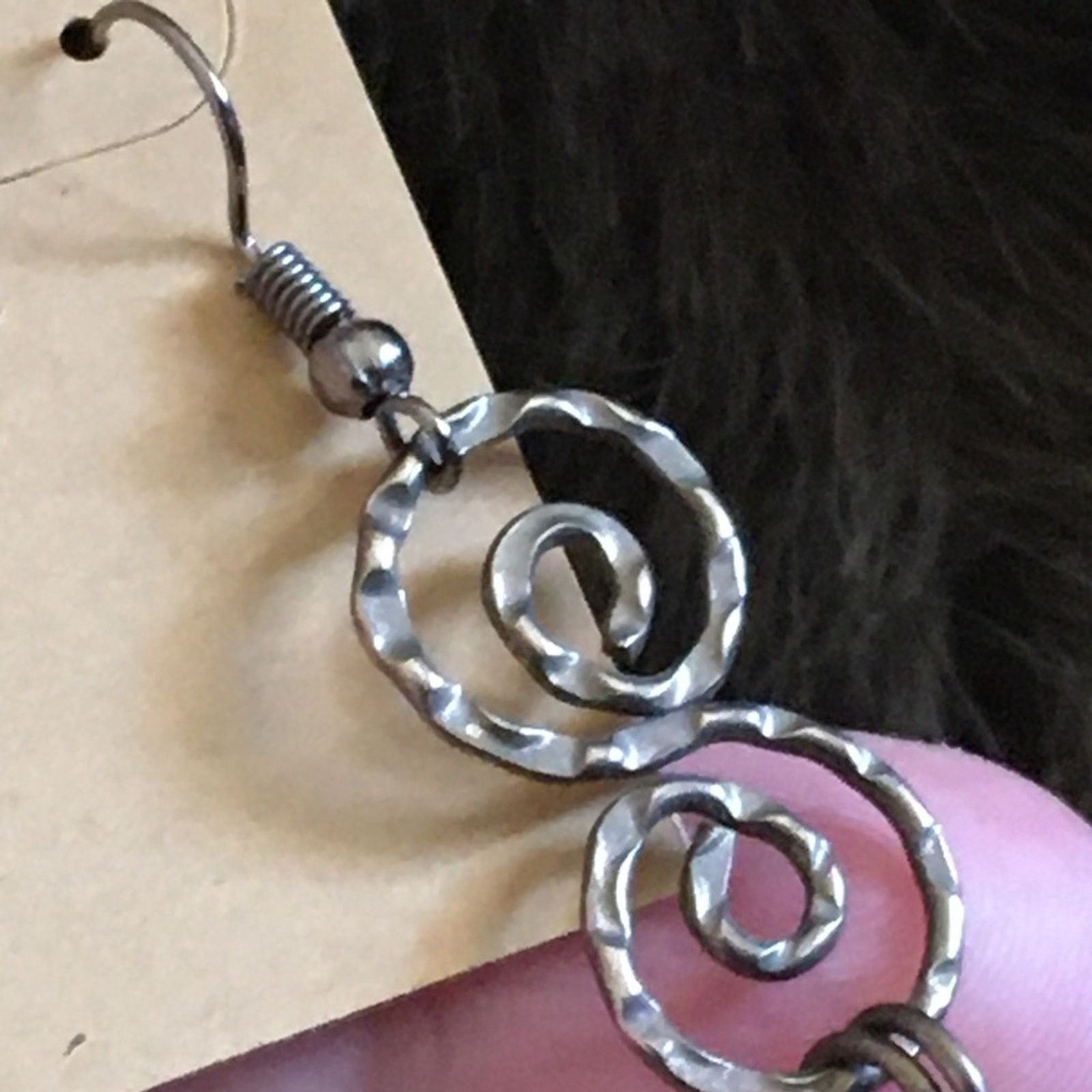Vintage Vintage repurpose silver hammered coil earrings Size ONE SIZE - 4 Thumbnail