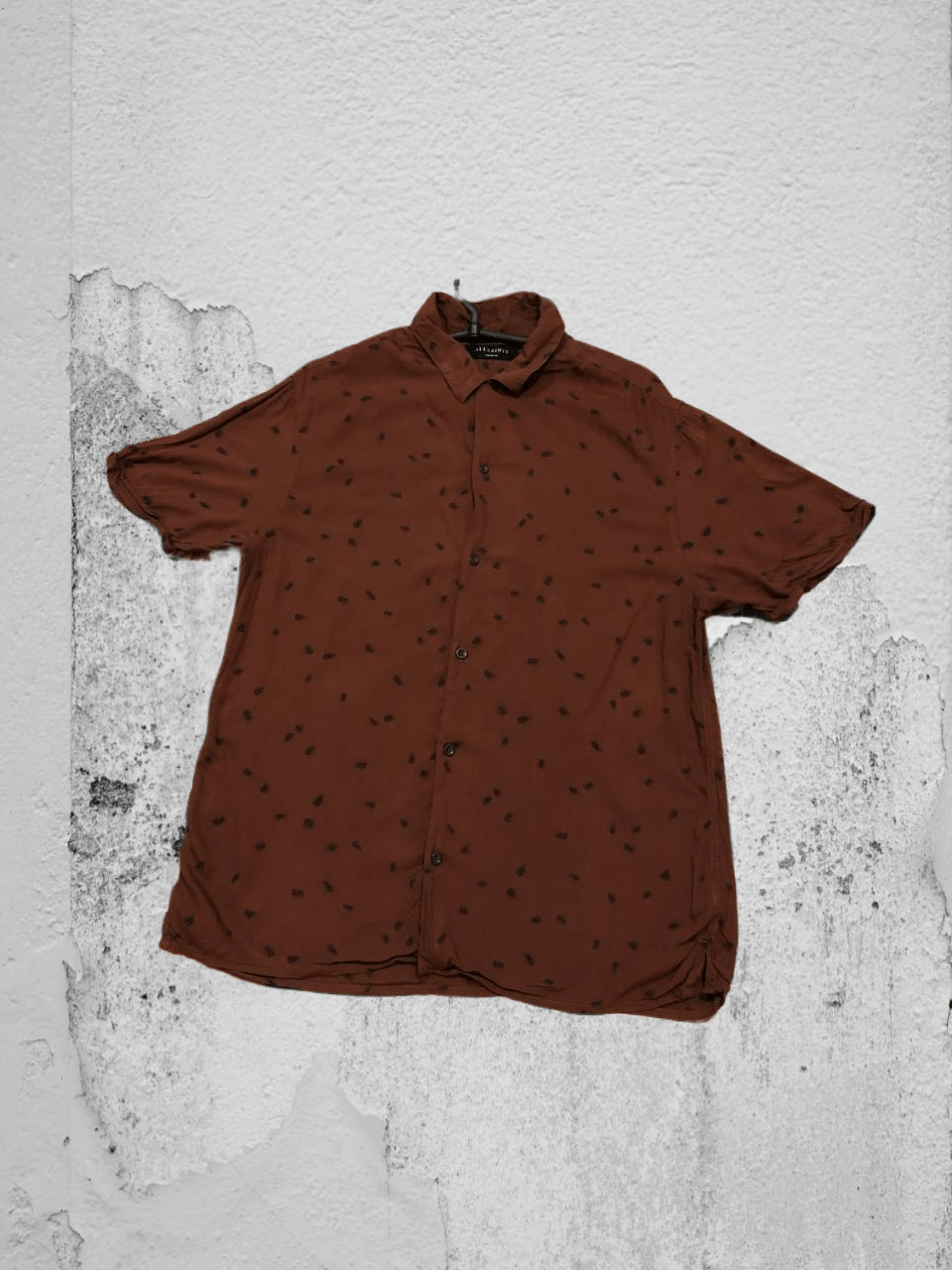 Allsaints Vintage hawaii style brown Shirt print Allsaints crazy Y2K Size US M / EU 48-50 / 2 - 1 Thumbnail