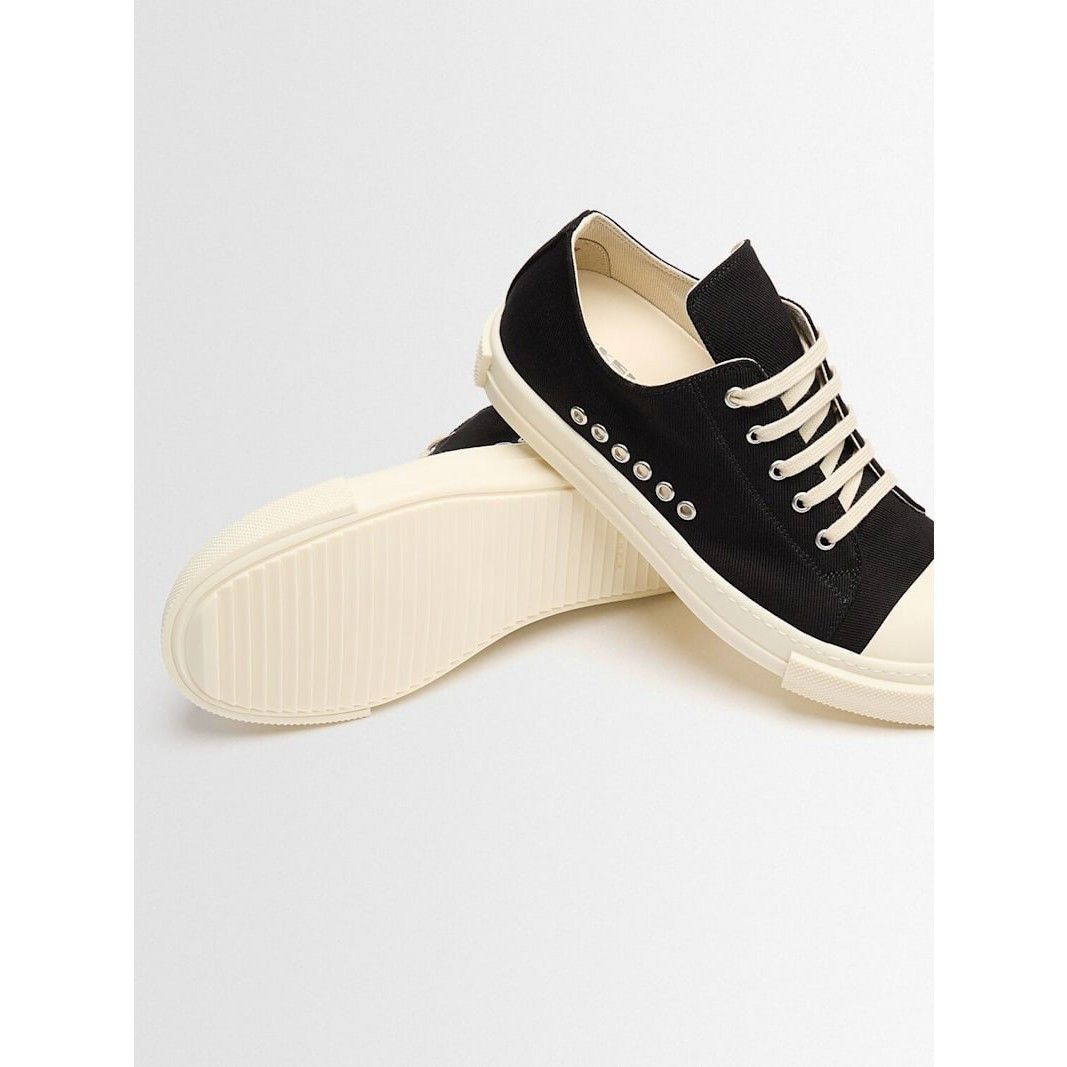 RICK OWENS DRKSHDW Extreme Low Black Cotton Sneakers New & A