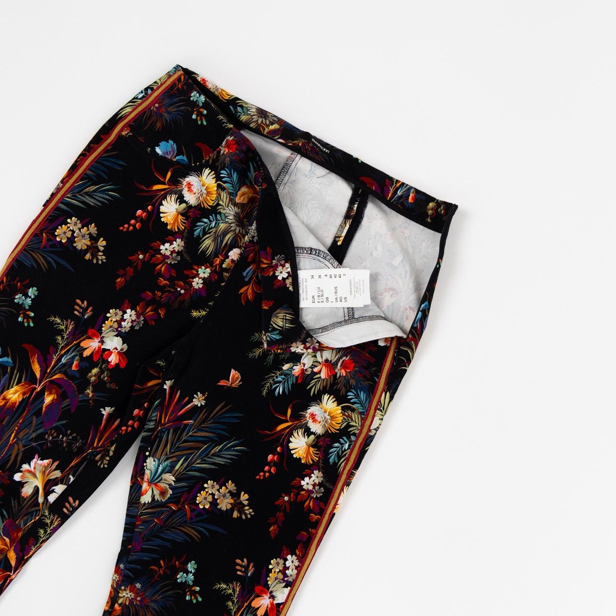 Other Stehmann Womens Floral Trousers Multicolor Stretch Pants Size 26" / US 2 / IT 38 - 3 Thumbnail