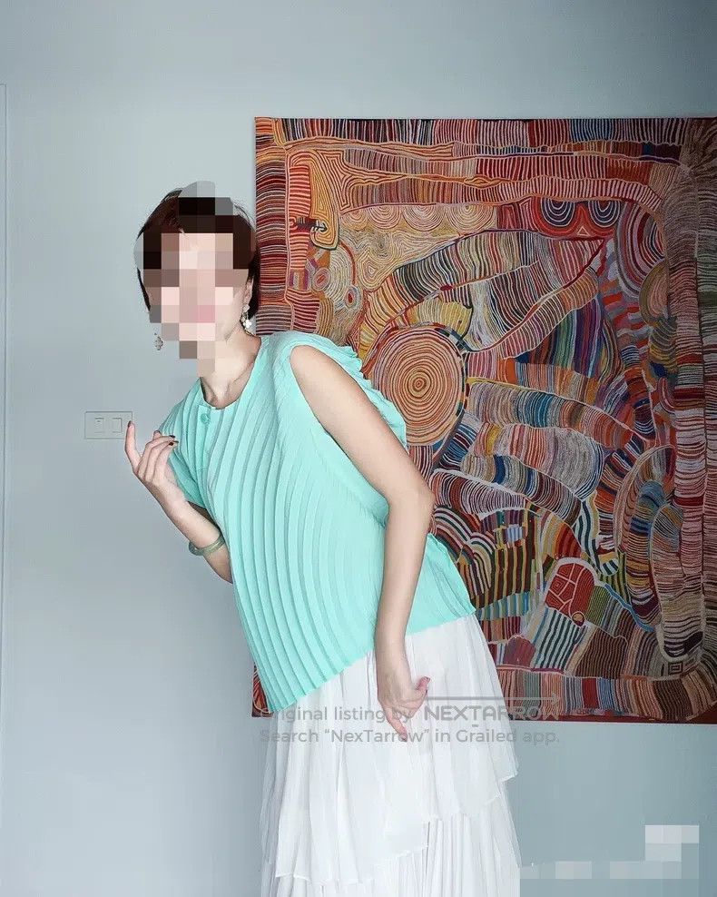 Issey Miyake Issey Miyake Annual Ring Water Ripple Top Mint Green Size M / US 6-8 / IT 42-44 - 3 Thumbnail