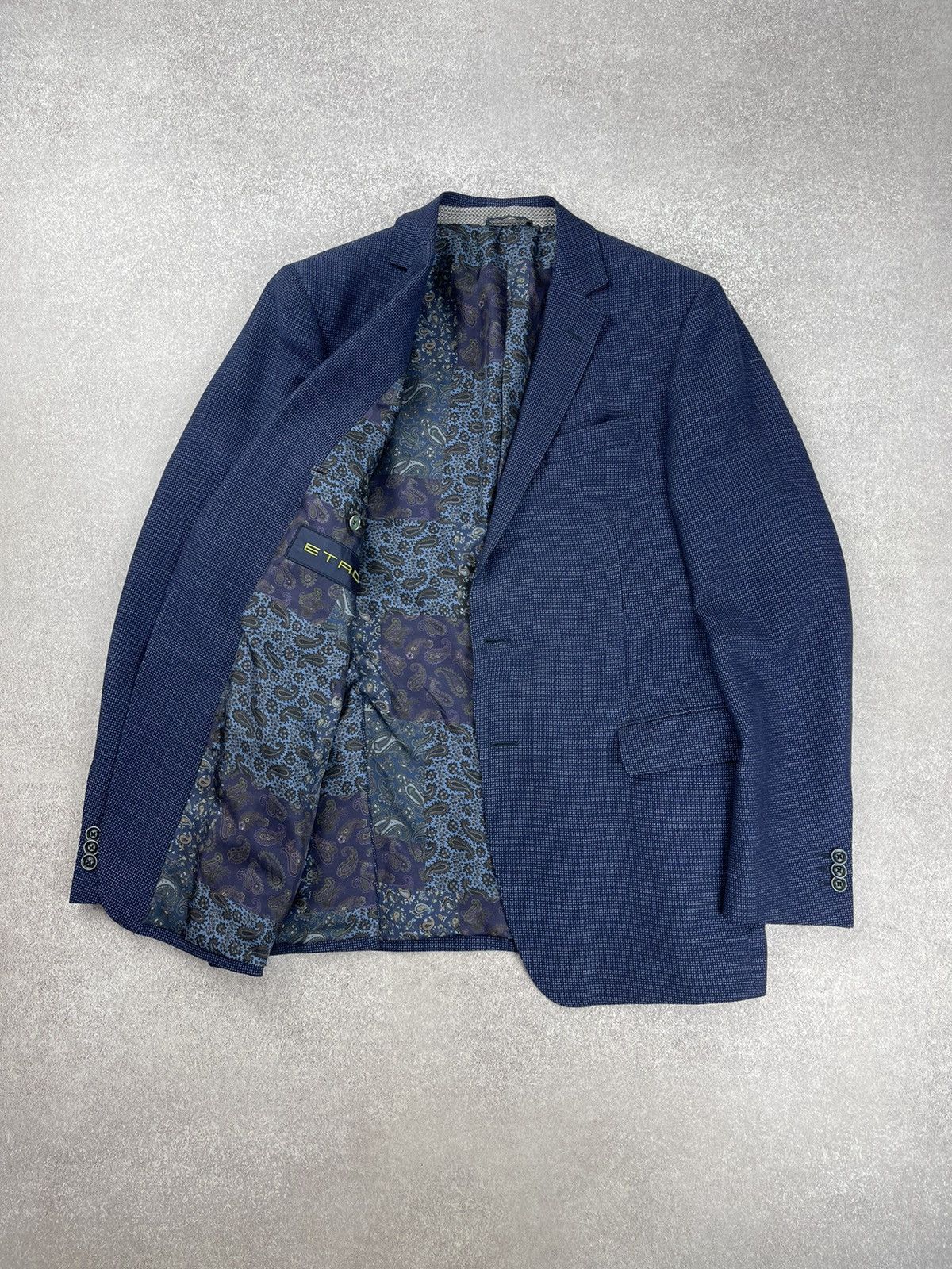 Etro Etro Blue Check Wool Blazer Size 54 Size 44R - 2 Thumbnail