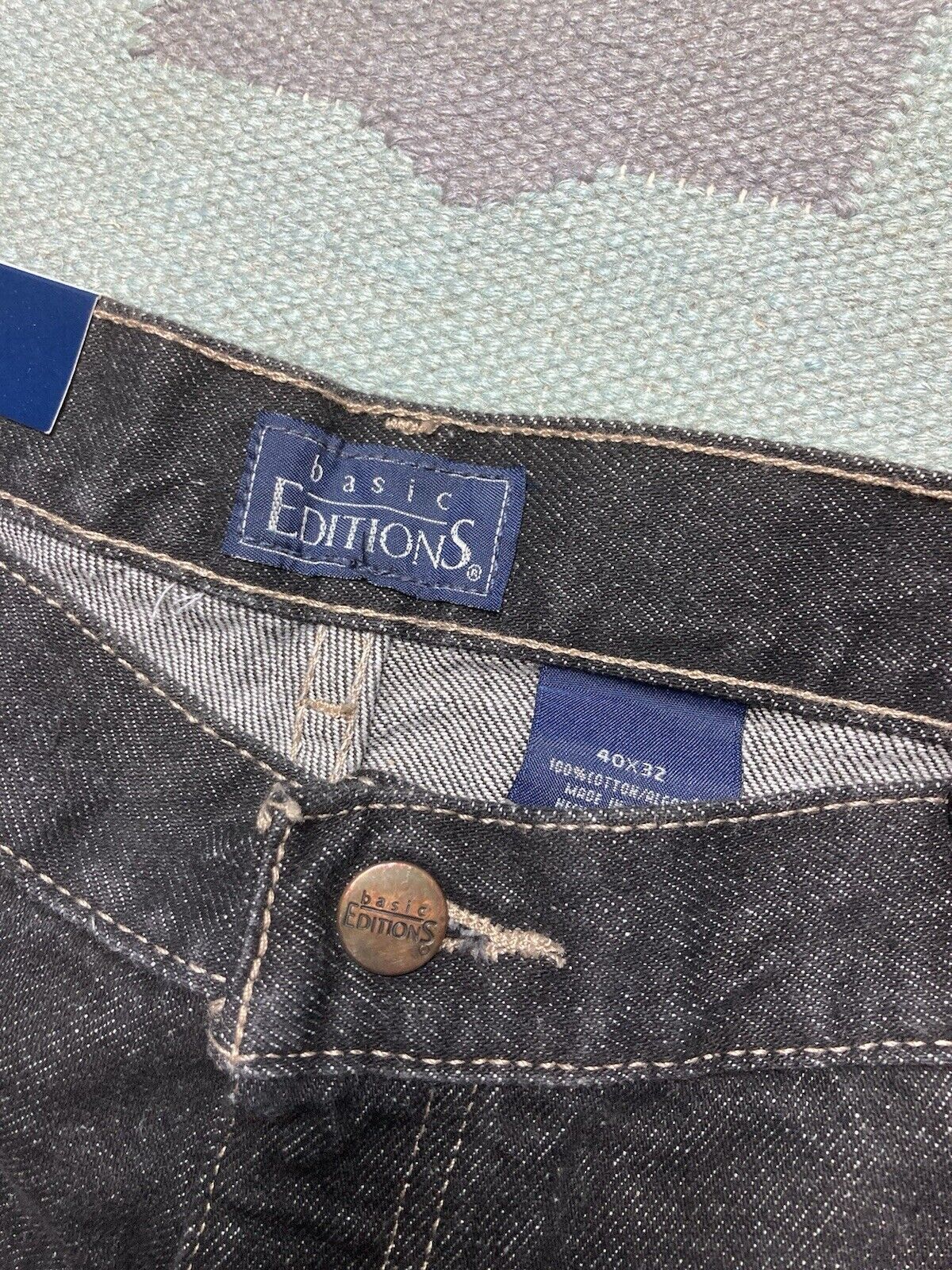 Basic Editions × Vintage y2k baggy jeans black goth grunge skater deadstock NWT 38x32 Size US 38 / EU 54 - 7 Thumbnail
