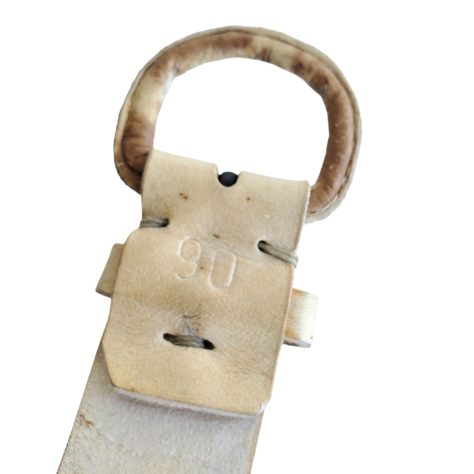 Handmade Vintage Handmade Rustic Cowhide Belt Mens Medium Wax Thread Size ONE SIZE - 7 Thumbnail