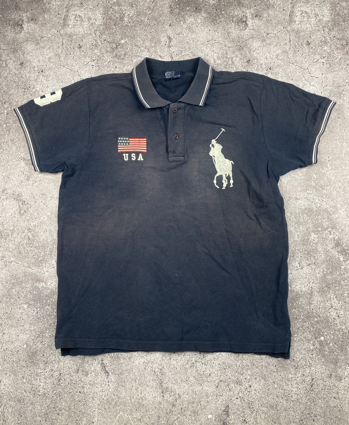 Polo Ralph Lauren × Ralph Lauren × Vintage Vintage Polo Ralph Lauren USA Faded Rugby Shirt Y2K Cheef Size US L / EU 52-54 / 3 - 1 Thumbnail