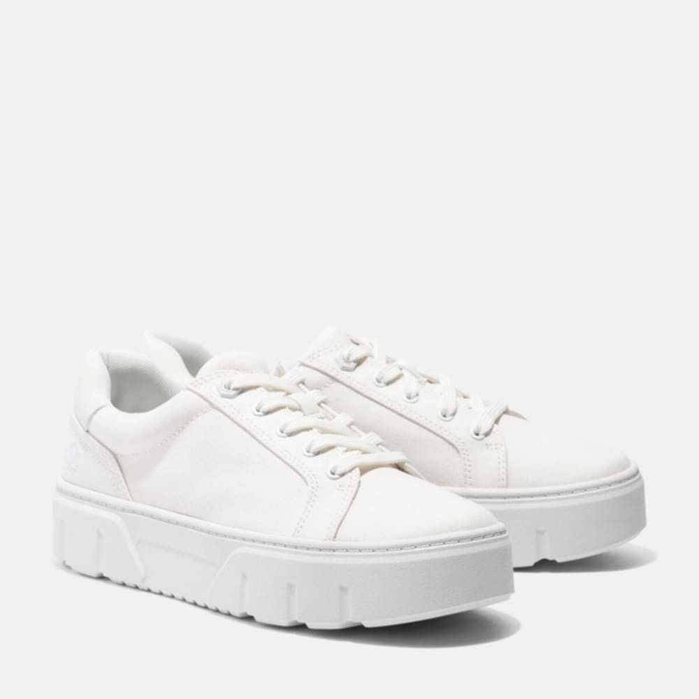 Timberland TIMBERLAND WOMEN'S 9.5 LAUREL COURT LOW LACE WHITE CANVAS Size US 9.5 / IT 39.5 - 3 Thumbnail