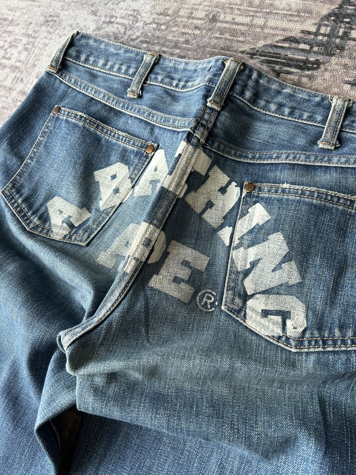 Bape Bape Back Print *A Bathing Ape* Jeans Size 33" - 1 Thumbnail