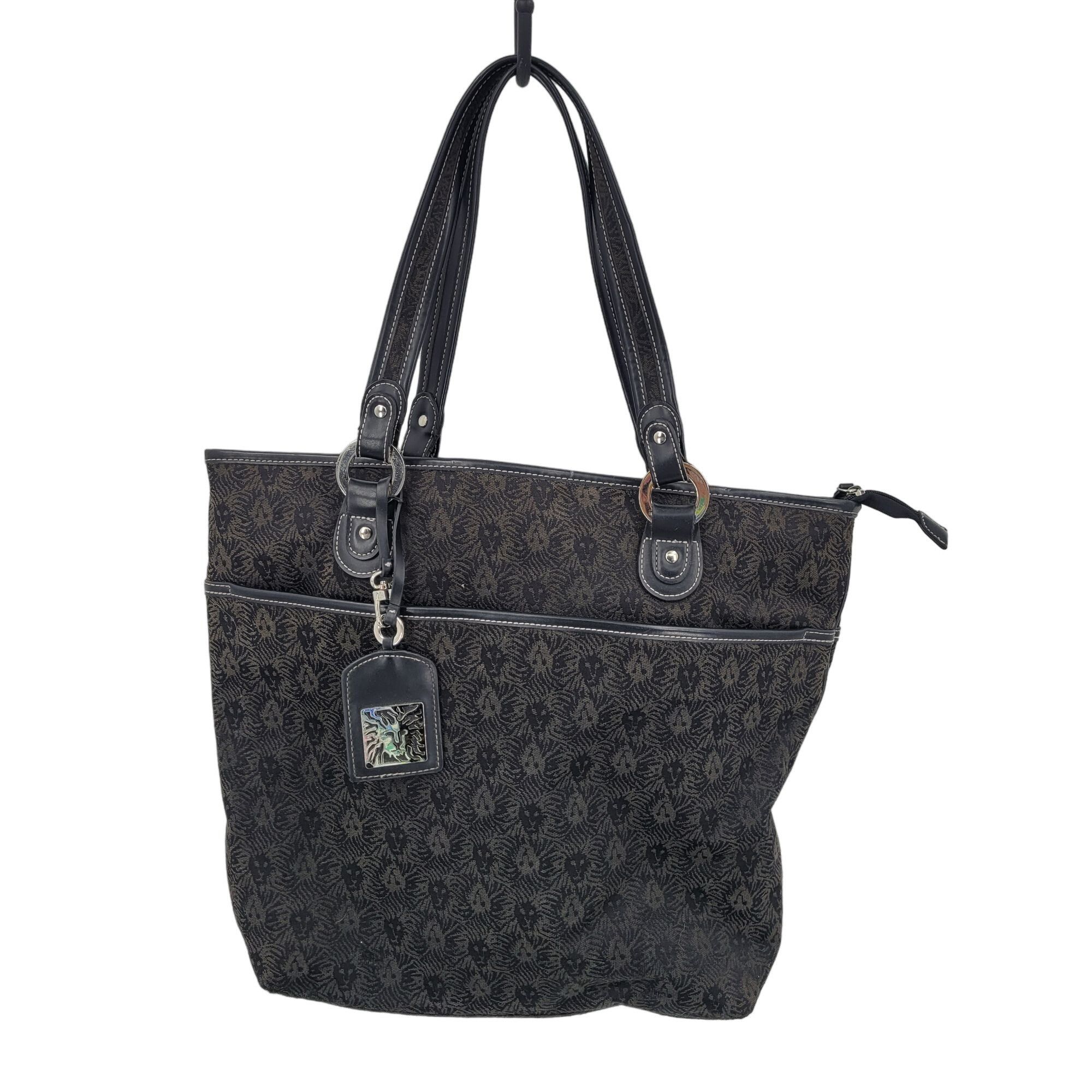 Anne Klein Vtg Anne Klein Black Iconic Lion Logo Print Tote Shoulder Ba Size ONE SIZE - 1 Thumbnail